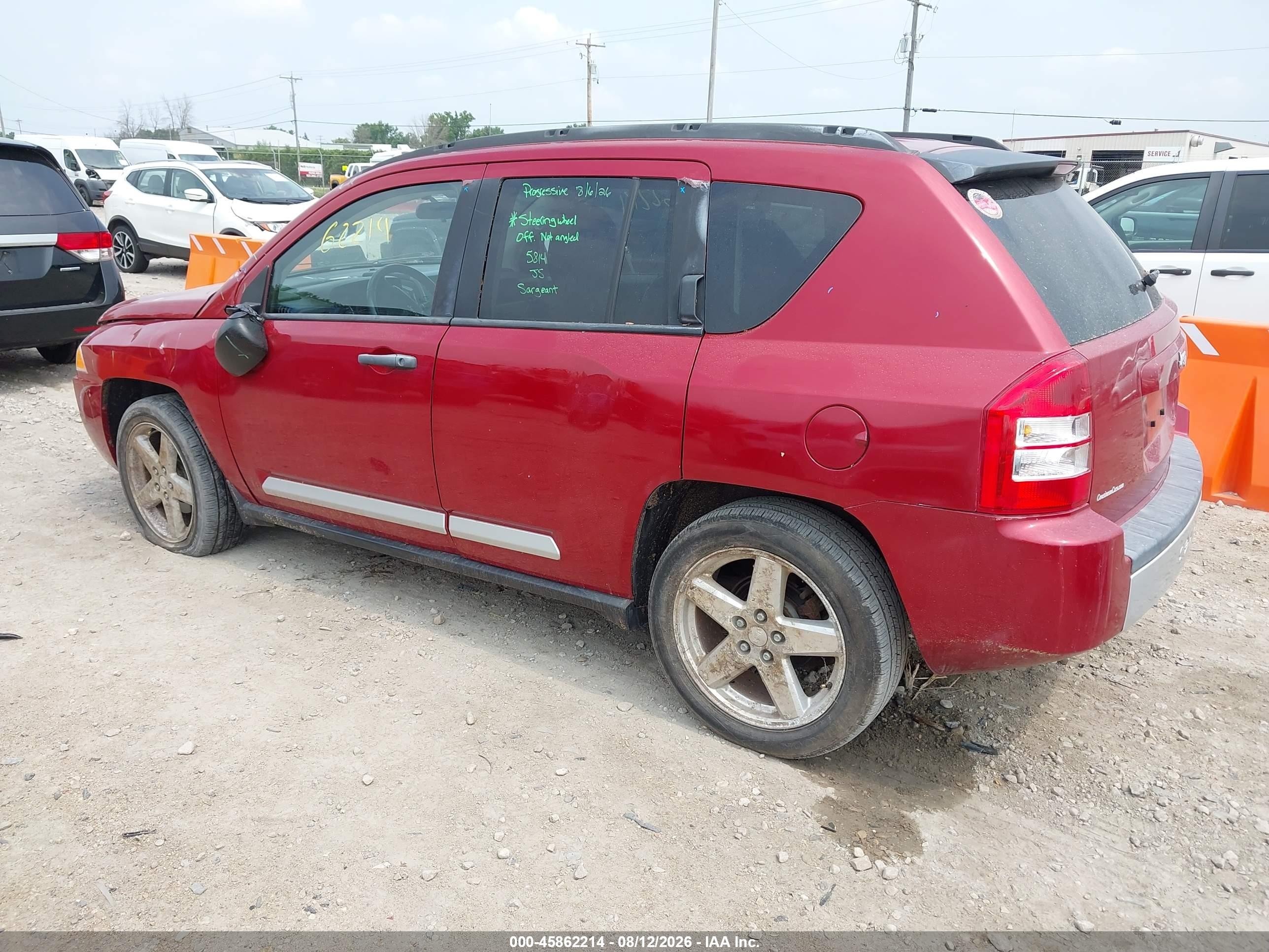 2007 Jeep Compass Limited Red vin: 1J8FT57W27D430553