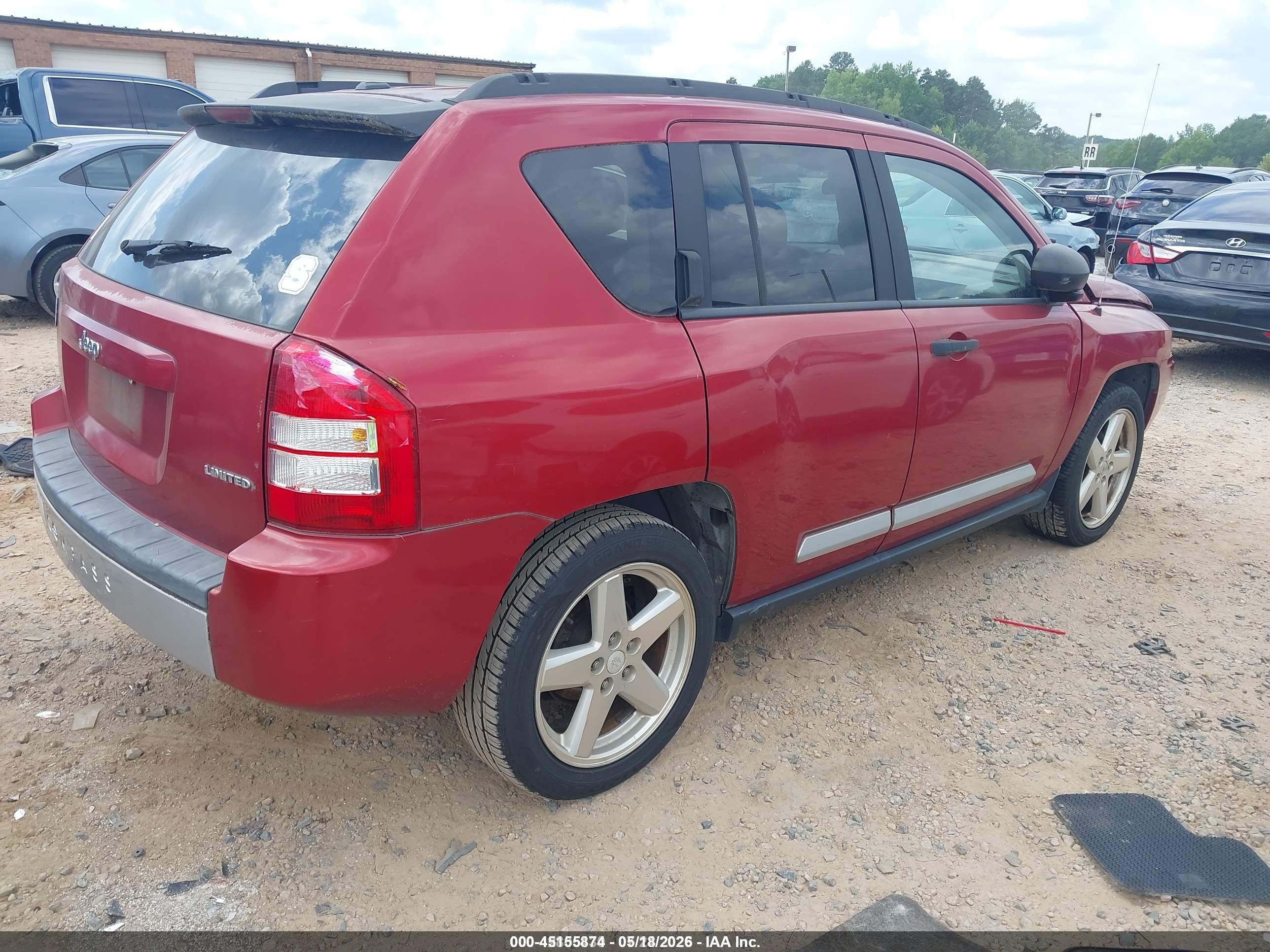 2007 Jeep Compass Limited Red vin: 1J8FT57W77D241655