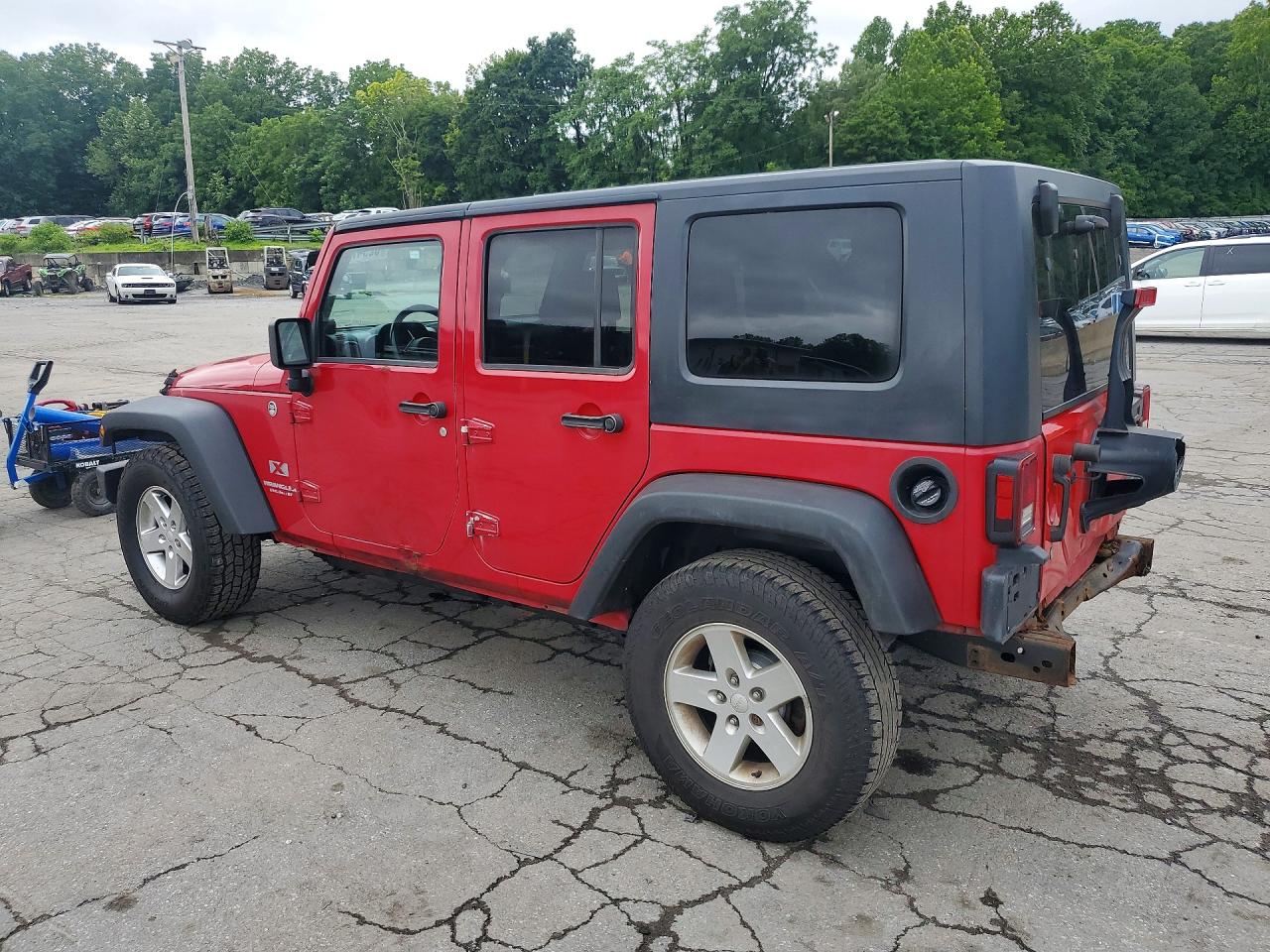 2008 Jeep Wrangler Unlimited X Red vin: 1J8GA39188L632837