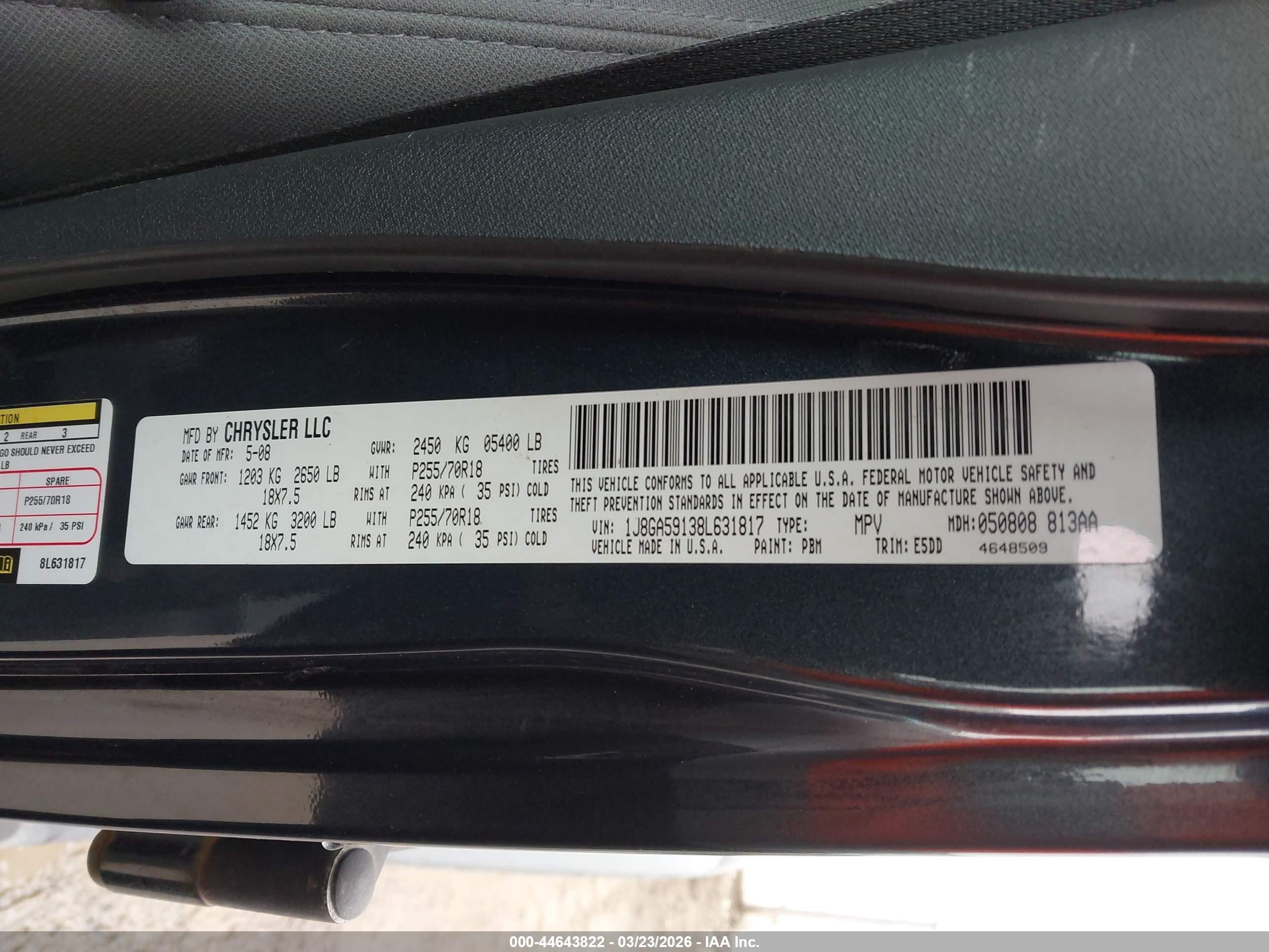 2008 Jeep Wrangler Unlimited Sahara Серый vin: 1J8GA59138L631817