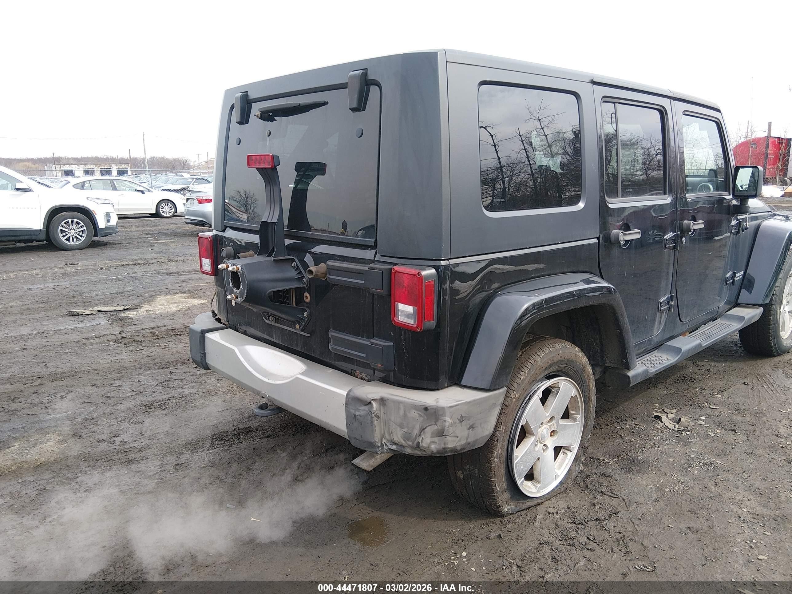 2008 Jeep Wrangler Unlimited Sahara Black vin: 1J8GA59148L627095