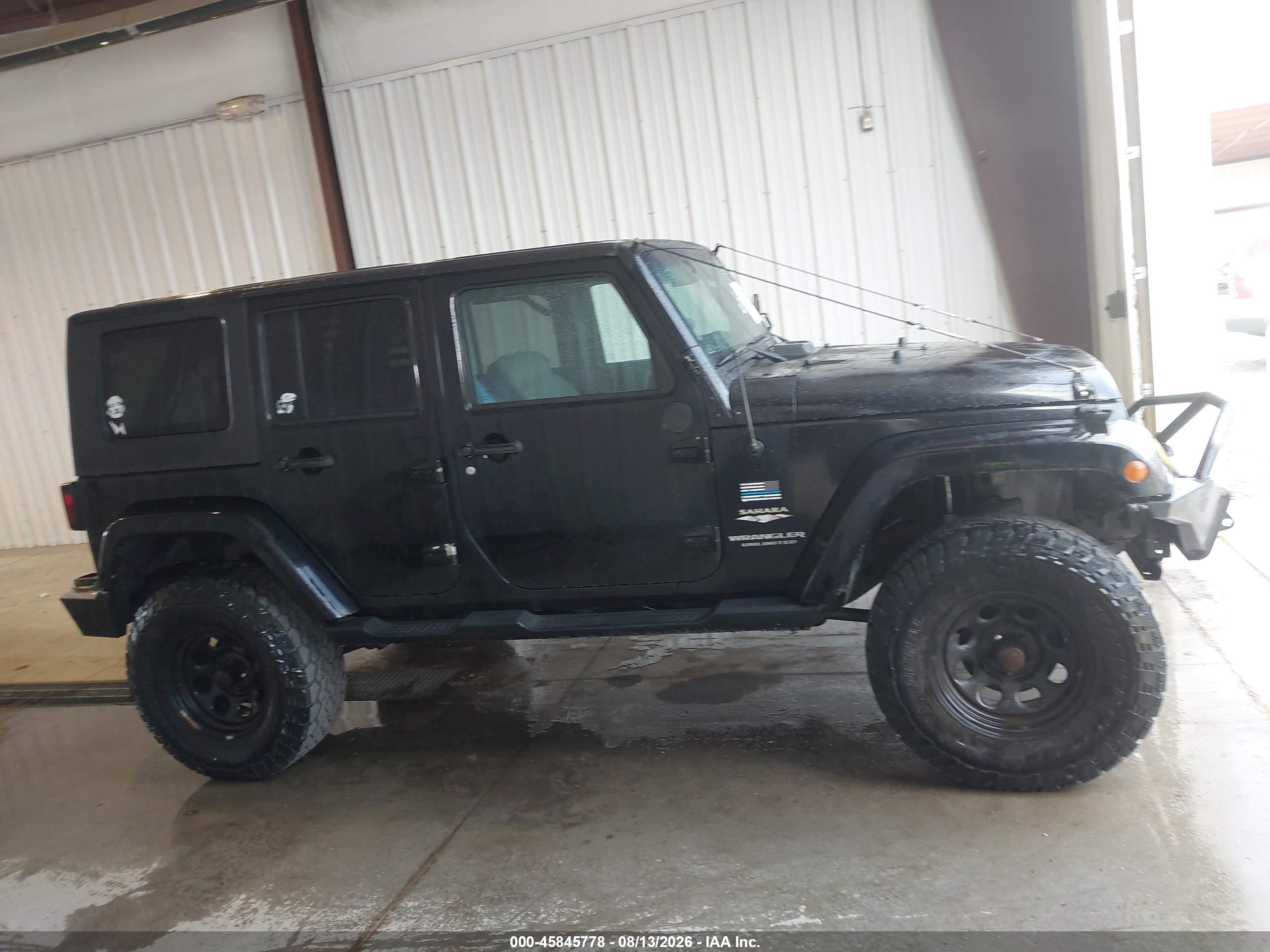 2008 Jeep Wrangler Unlimited Sahara Черный vin: 1J8GA59158L592955