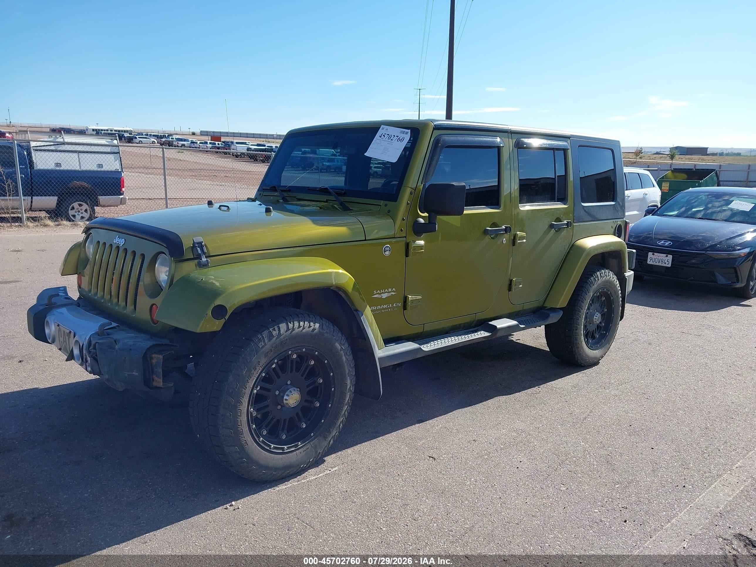 2008 Jeep Wrangler Unlimited Sahara Green vin: 1J8GA59168L599302