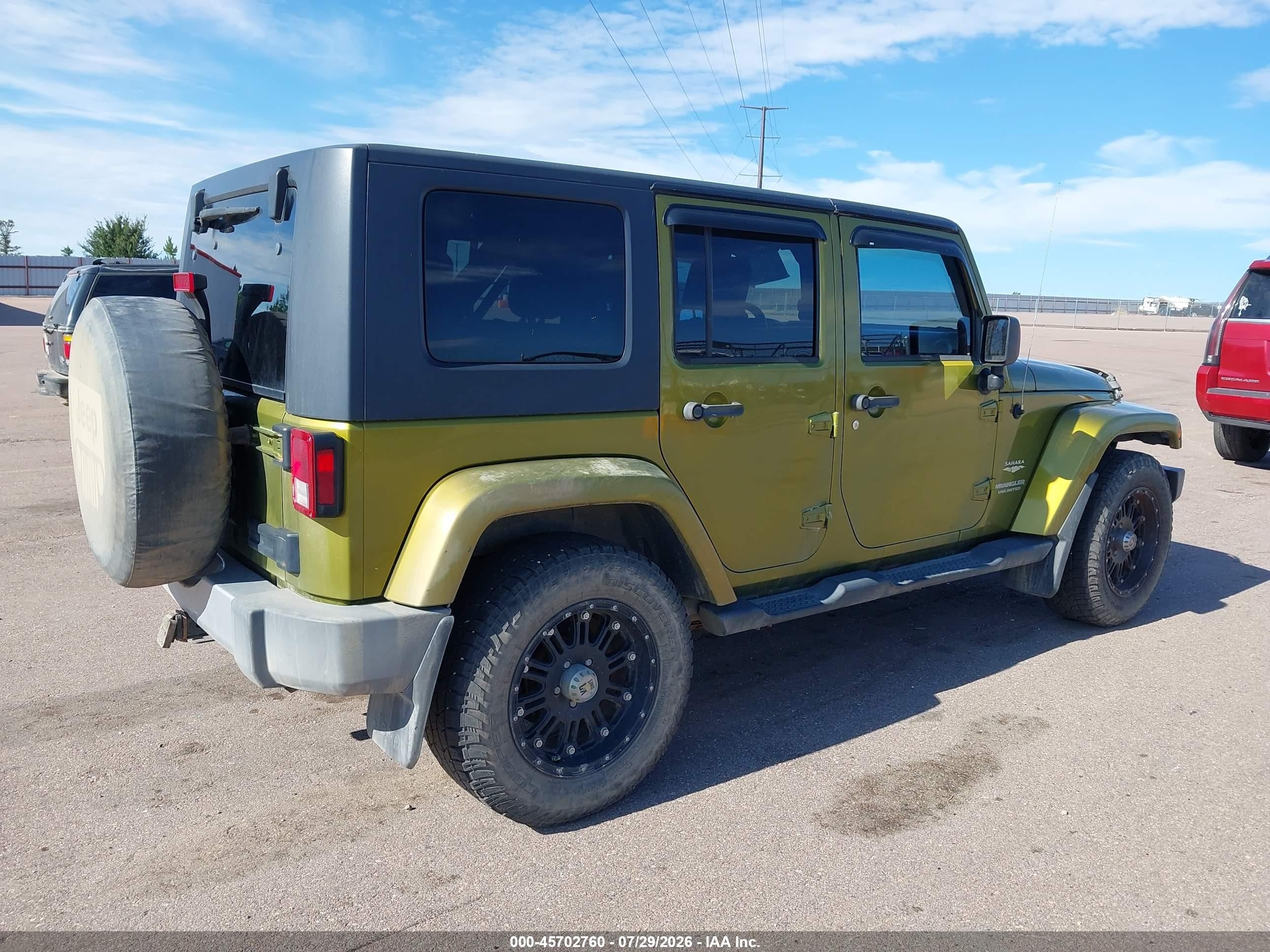 2008 Jeep Wrangler Unlimited Sahara Green vin: 1J8GA59168L599302