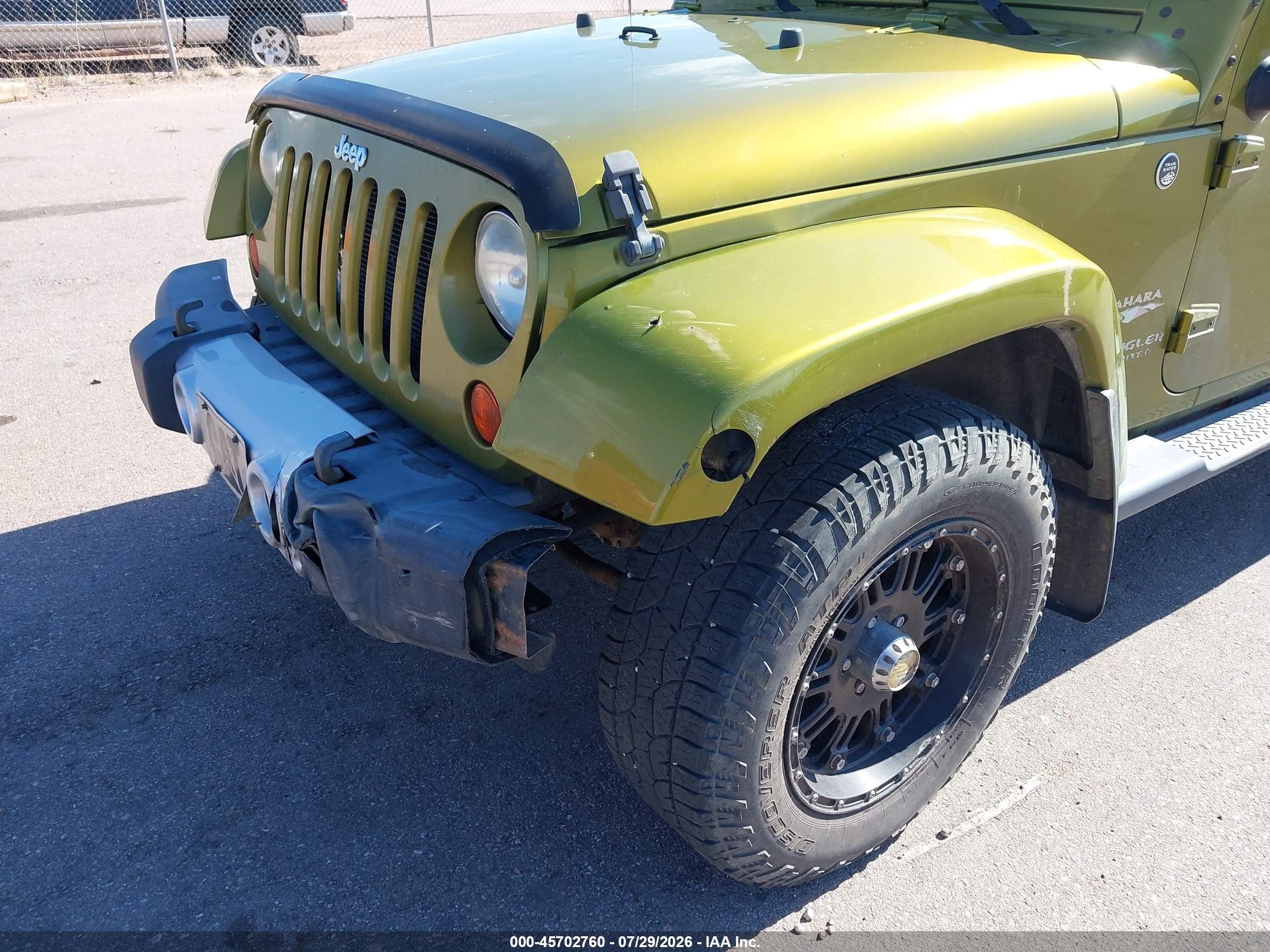 2008 Jeep Wrangler Unlimited Sahara Green vin: 1J8GA59168L599302