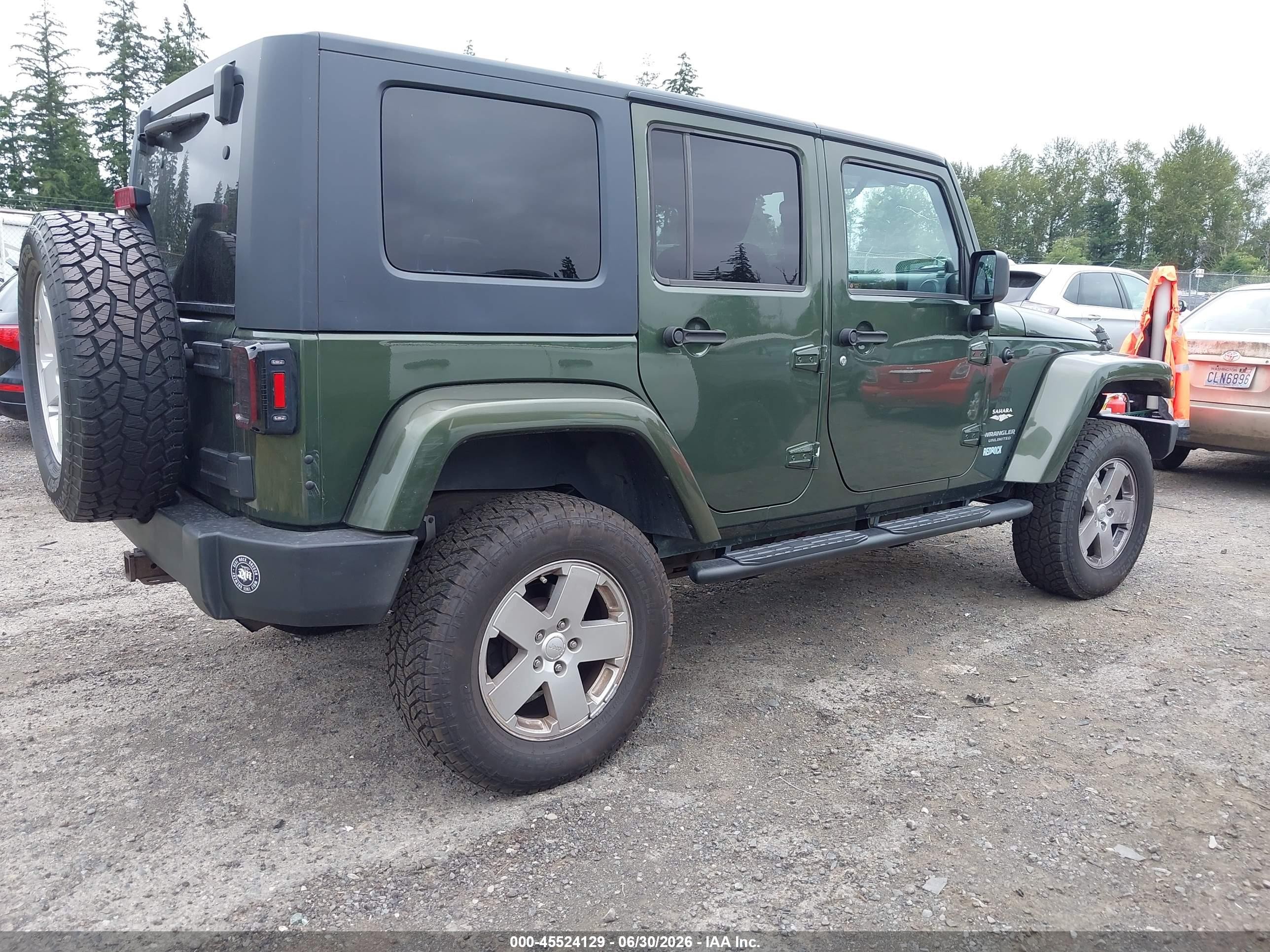 2007 Jeep Wrangler Unlimited Sahara Green vin: 1J8GA59197L189401