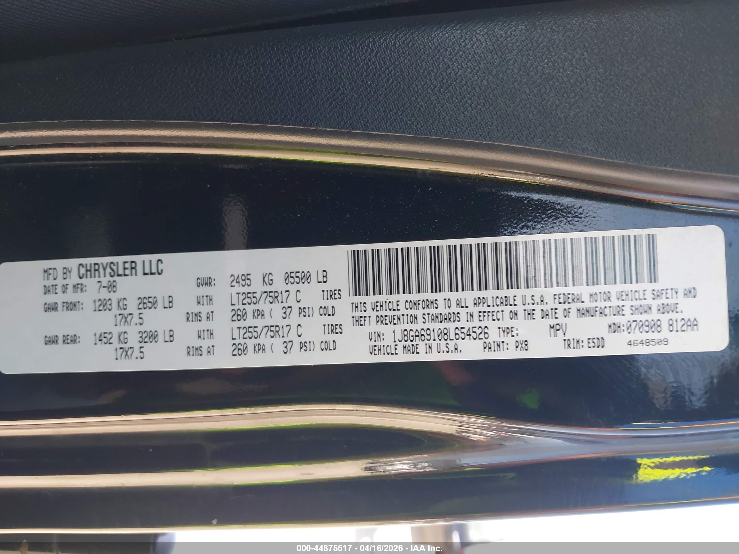 2008 Jeep Wrangler Unlimited Rubicon Черный vin: 1J8GA69108L654526
