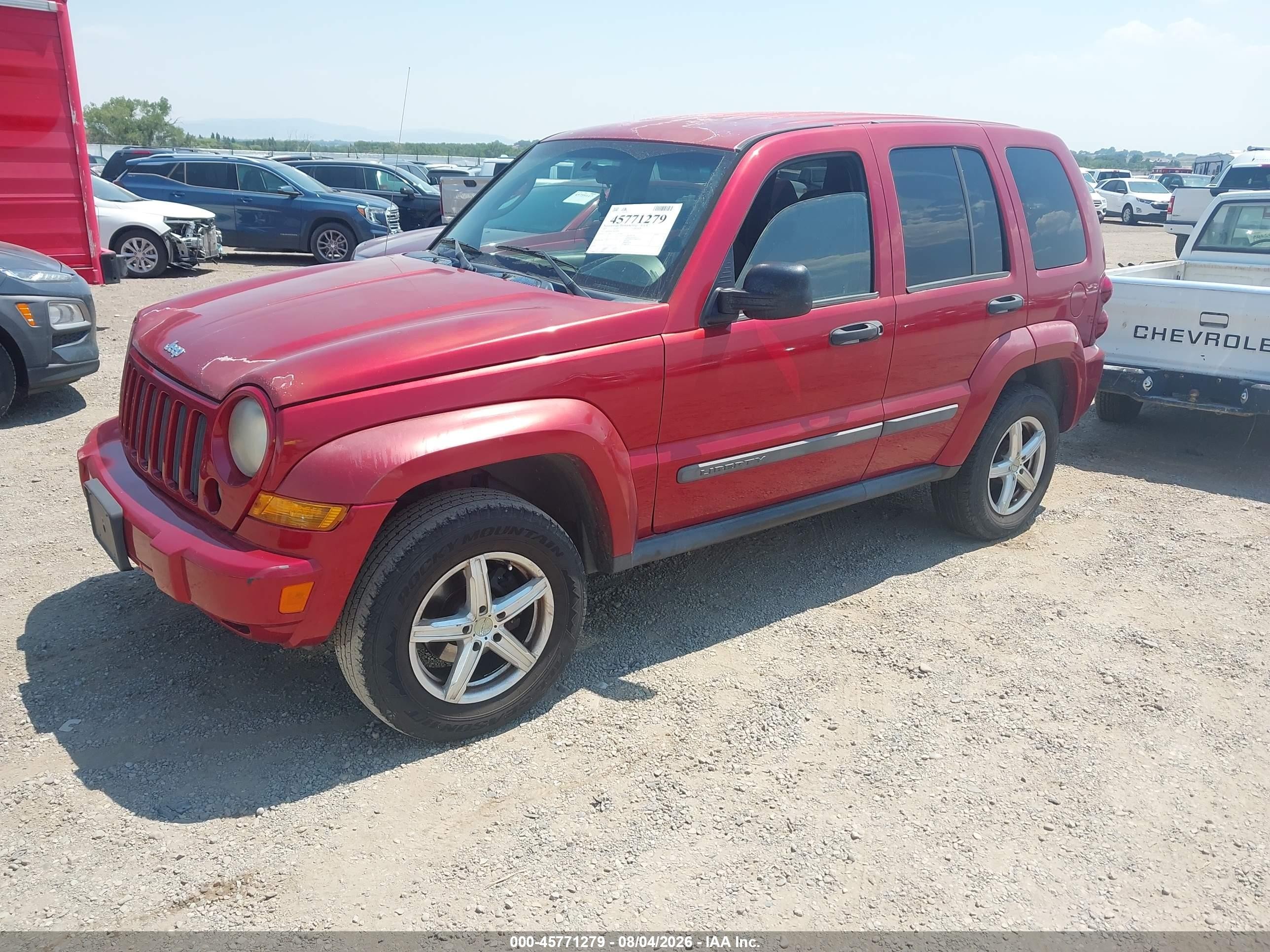2007 Jeep Liberty Sport Красный vin: 1J8GK48K87W699898