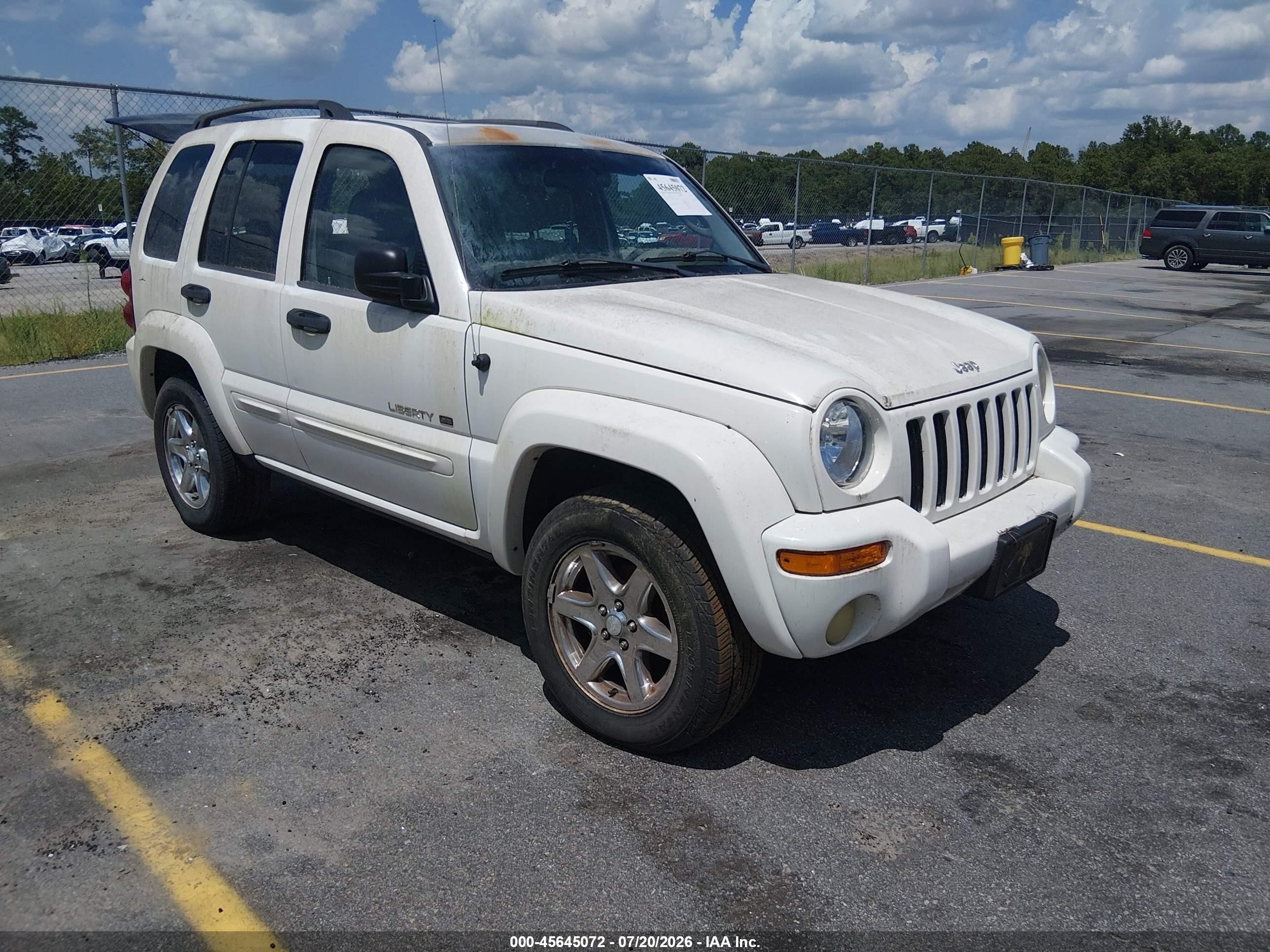 2003 Jeep Liberty Limited Edition White vin: 1J8GK58K23W515118