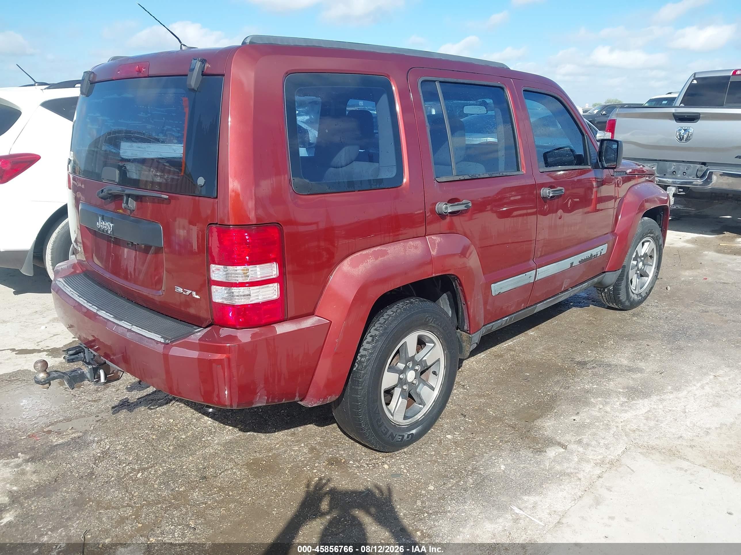 2008 Jeep Liberty Sport Maroon vin: 1J8GN28K08W143954