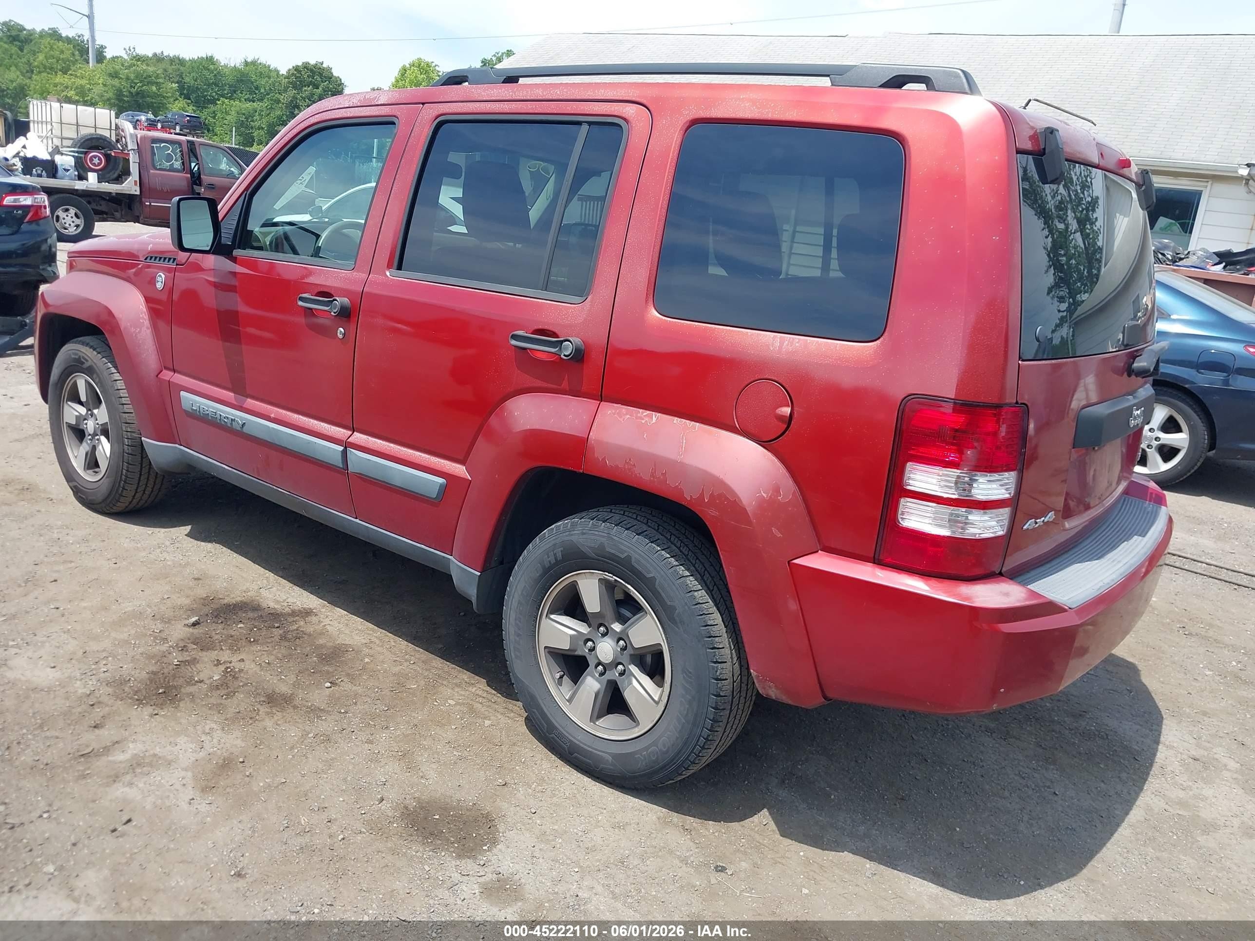2008 Jeep Liberty Sport Red vin: 1J8GN28K18W105584