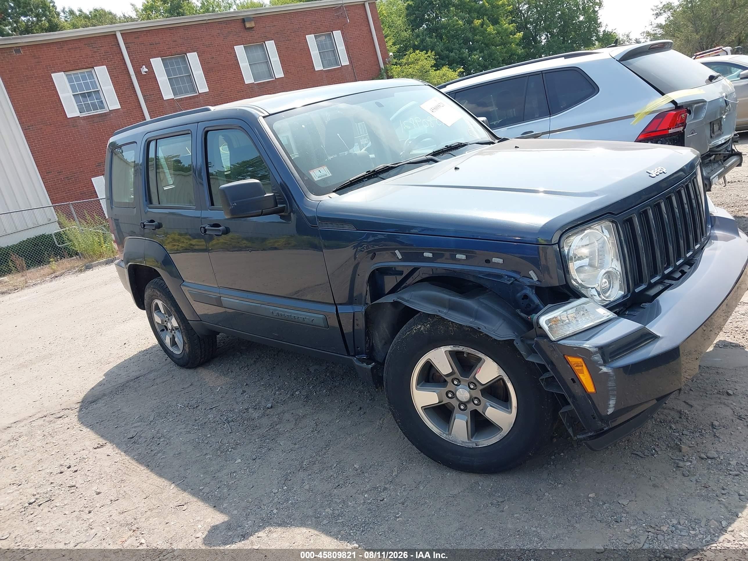 2008 Jeep Liberty Sport Blue vin: 1J8GN28K18W225319