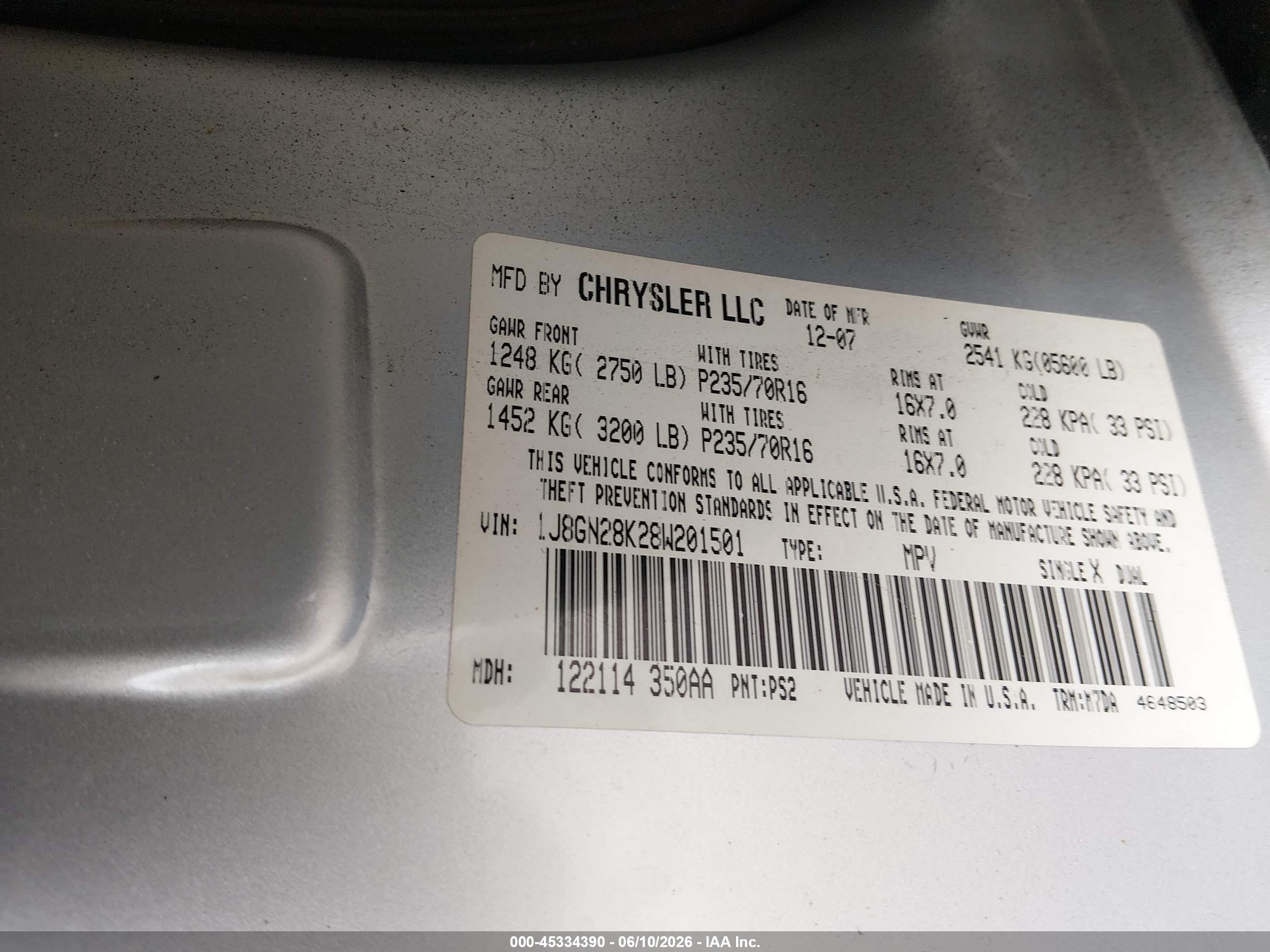 2008 Jeep Liberty Sport Silver vin: 1J8GN28K28W201501