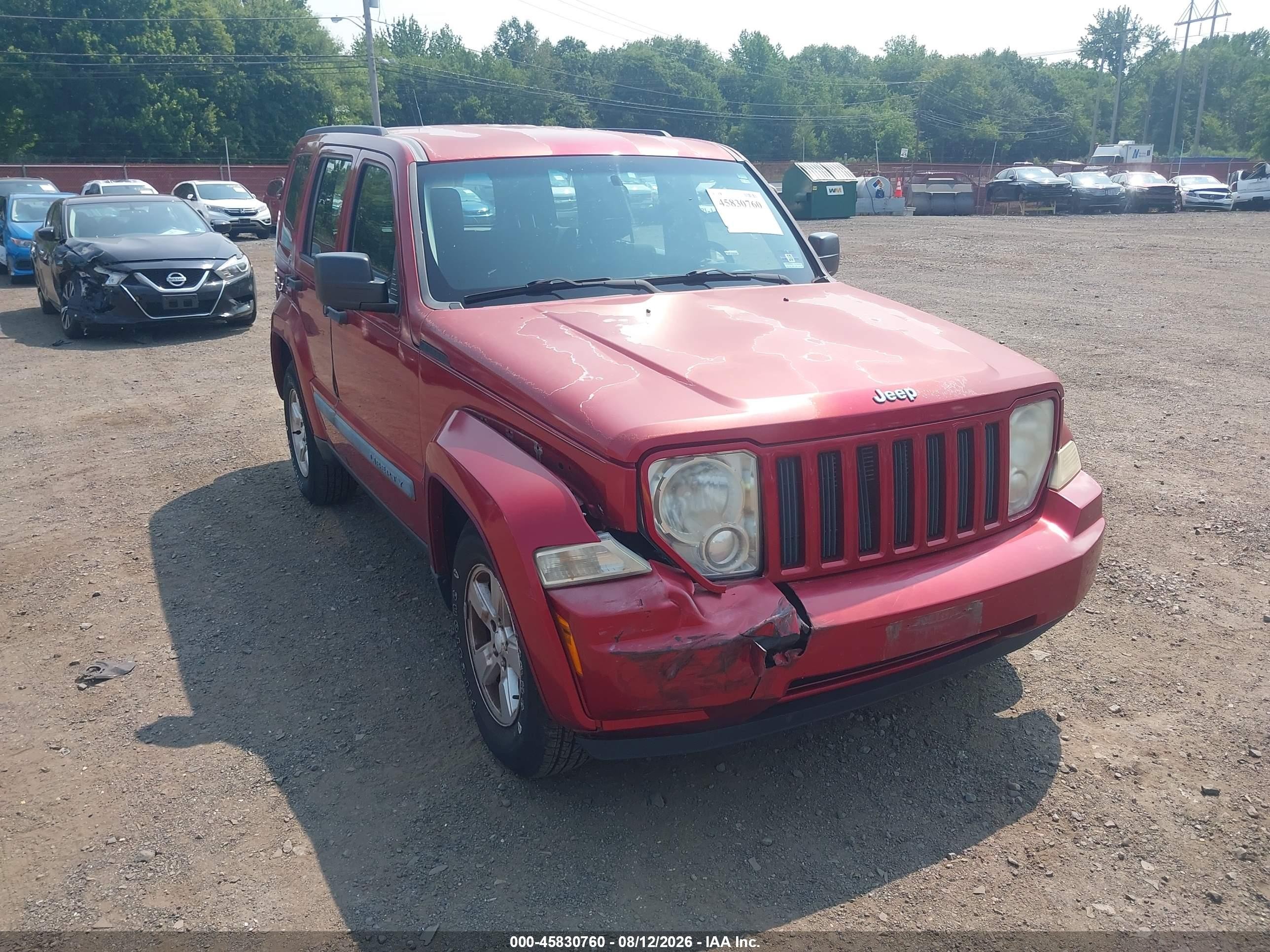 2009 Jeep Liberty Sport Red vin: 1J8GN28K59W548385