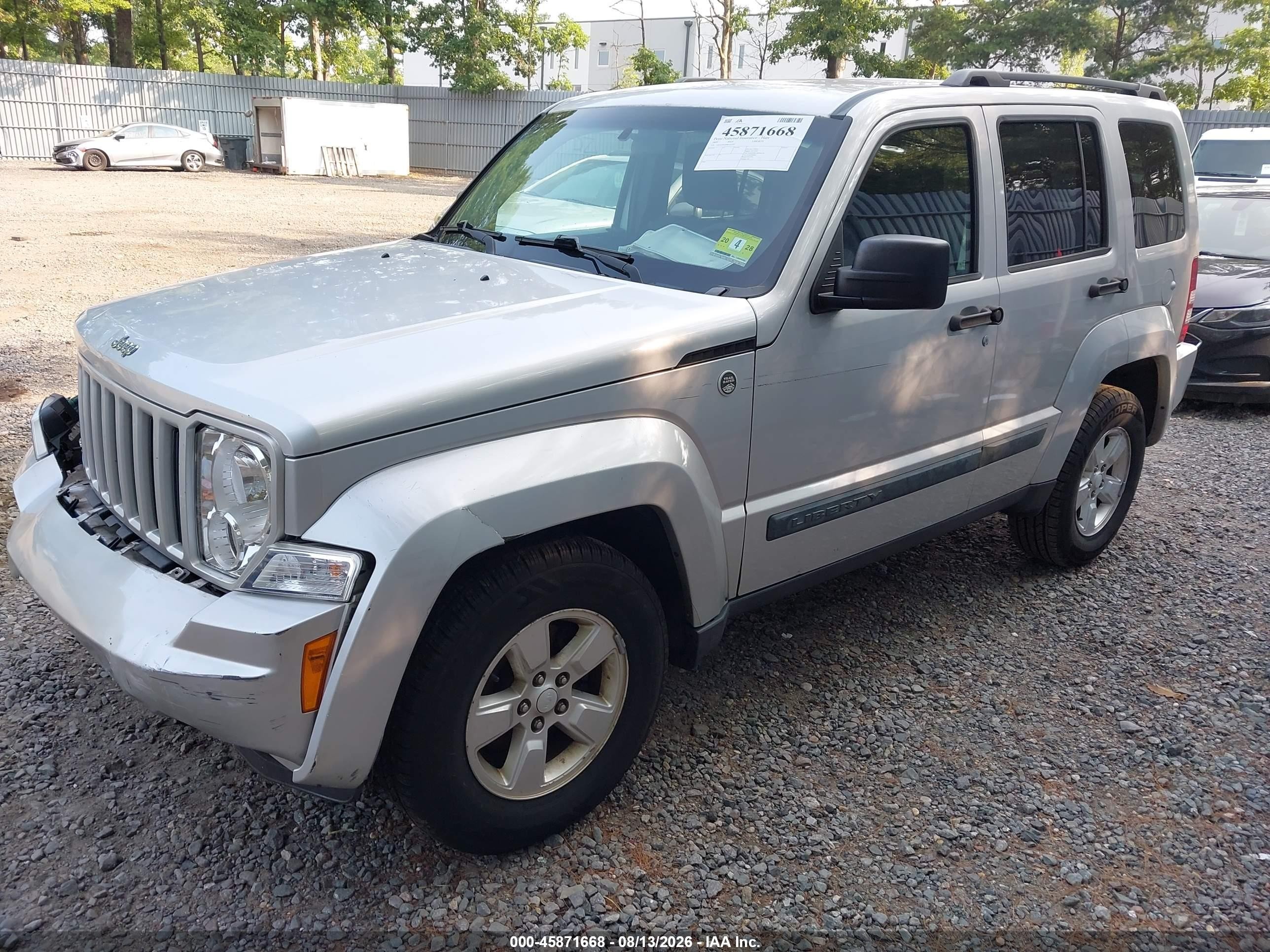 2009 Jeep Liberty Sport Silver vin: 1J8GN28K89W545335