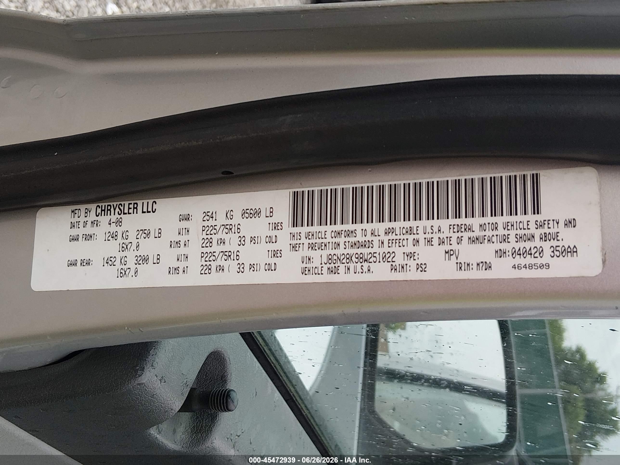 2008 Jeep Liberty Sport Серебряный vin: 1J8GN28K98W251022