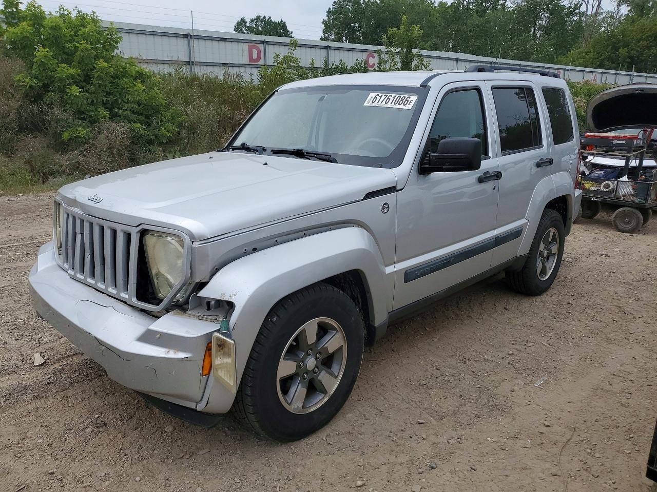 2008 Jeep Liberty Sport Silver vin: 1J8GN28KX8W285504