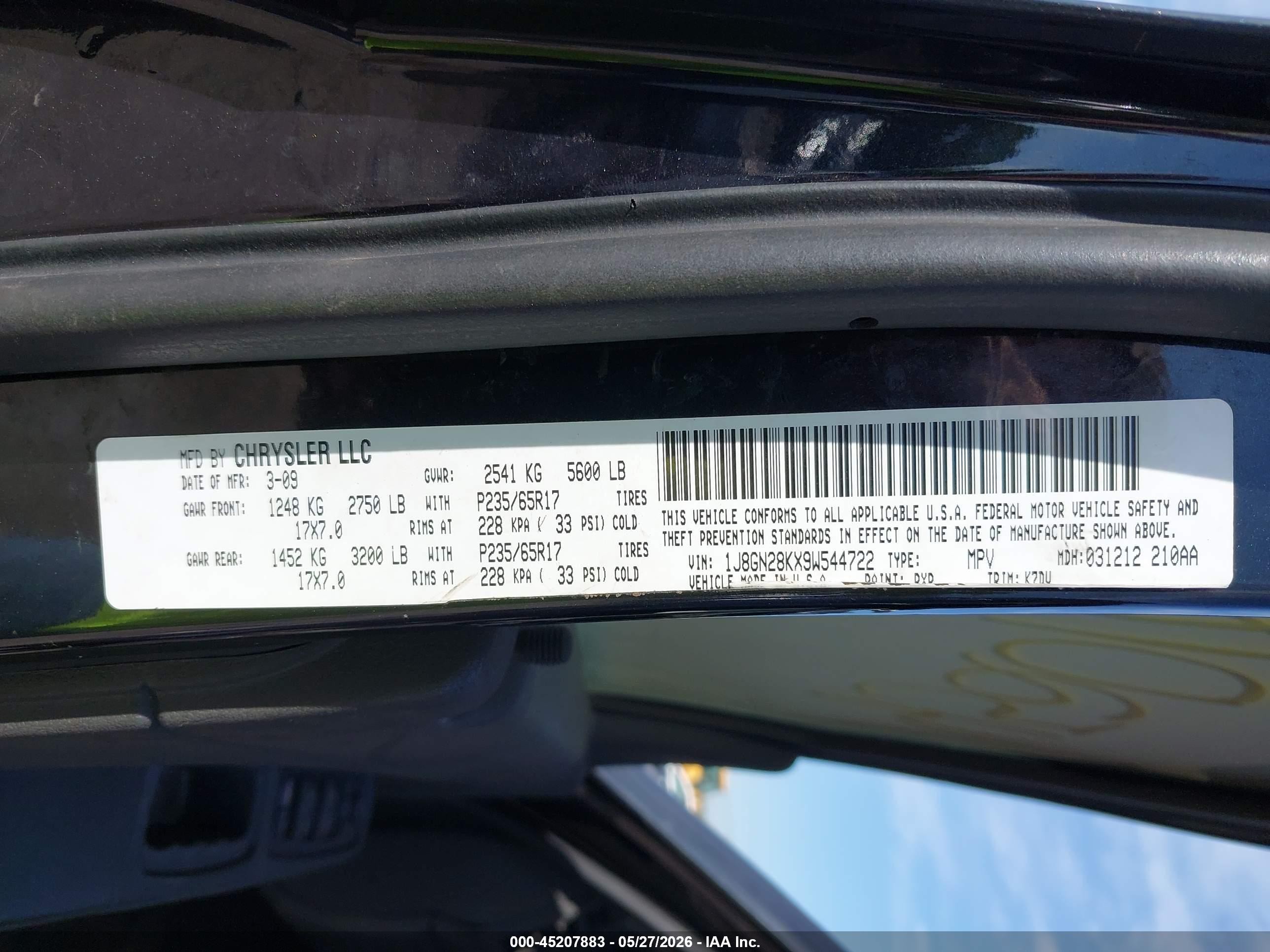 2009 Jeep Liberty Sport Black vin: 1J8GN28KX9W544722