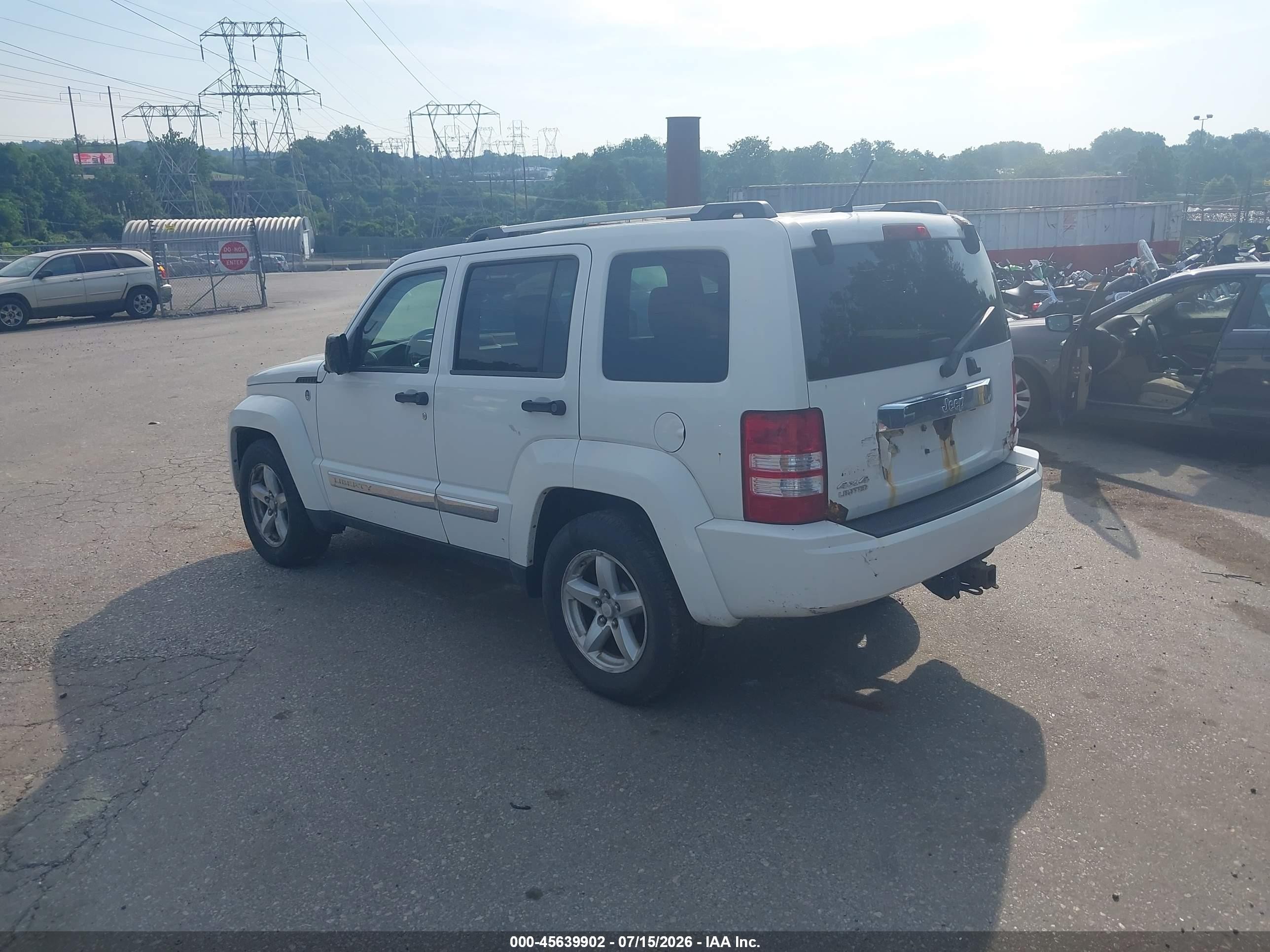 2009 Jeep Liberty Limited Edition White vin: 1J8GN58K29W545798