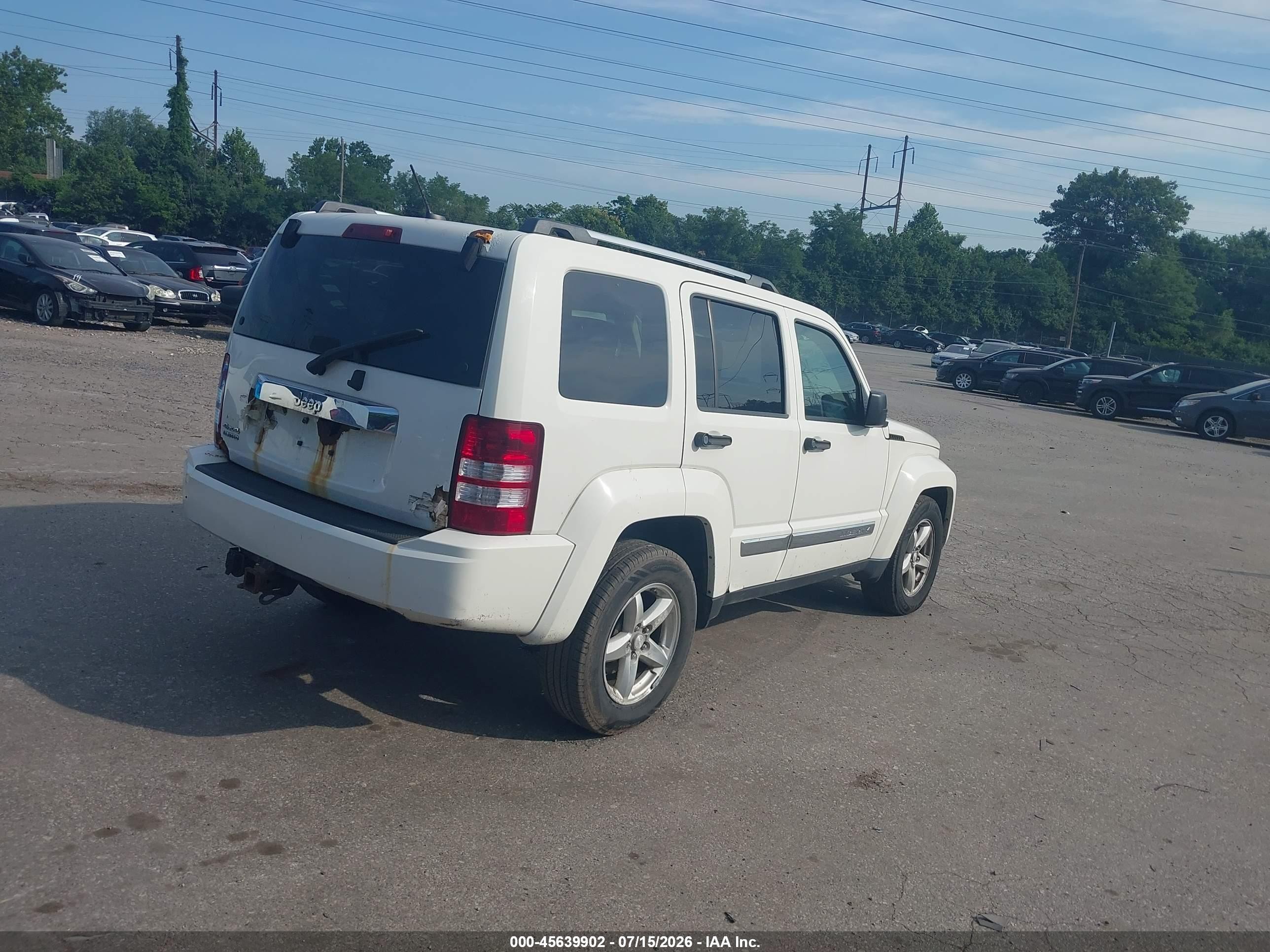 2009 Jeep Liberty Limited Edition White vin: 1J8GN58K29W545798