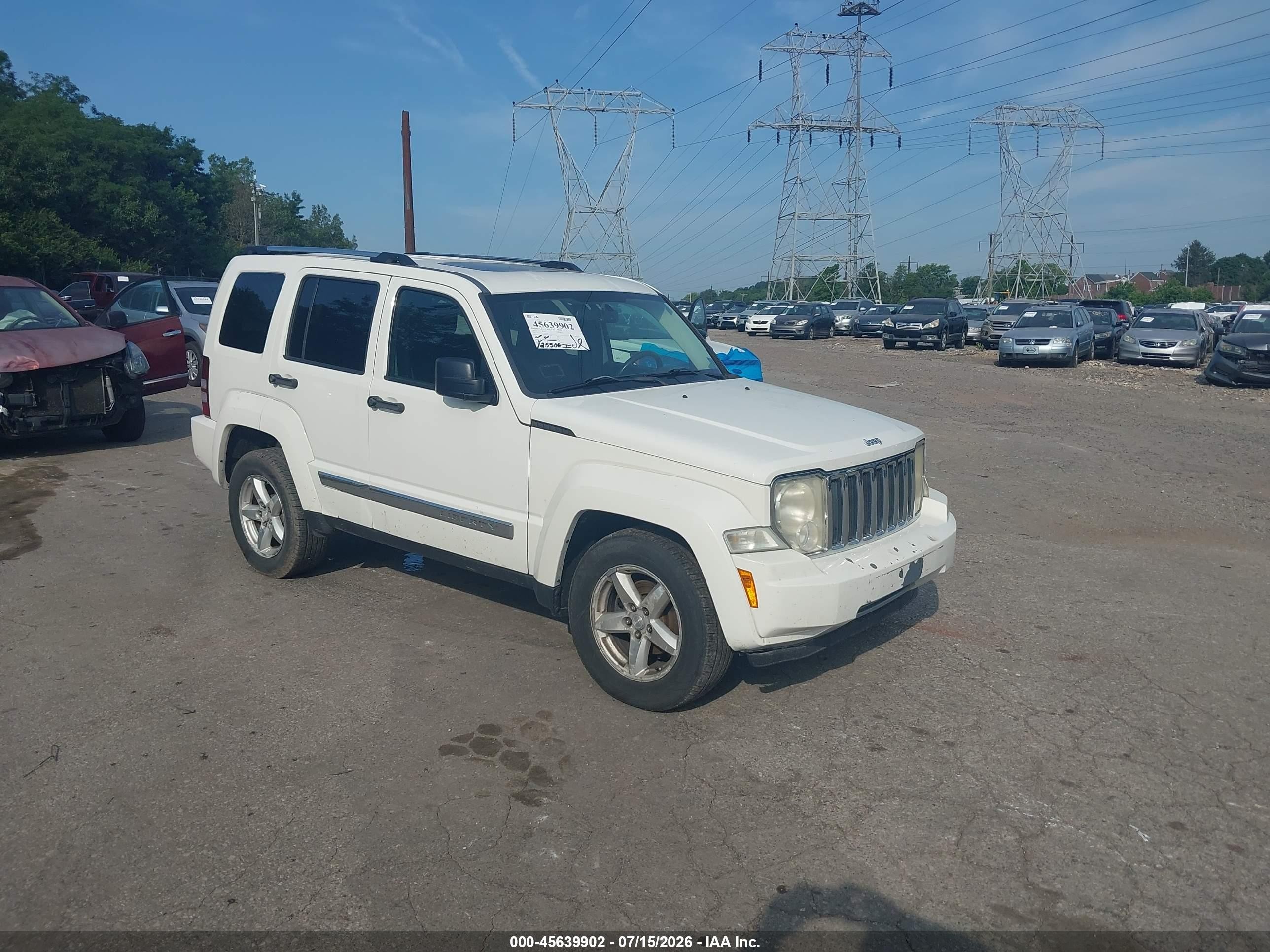 2009 Jeep Liberty Limited Edition White vin: 1J8GN58K29W545798