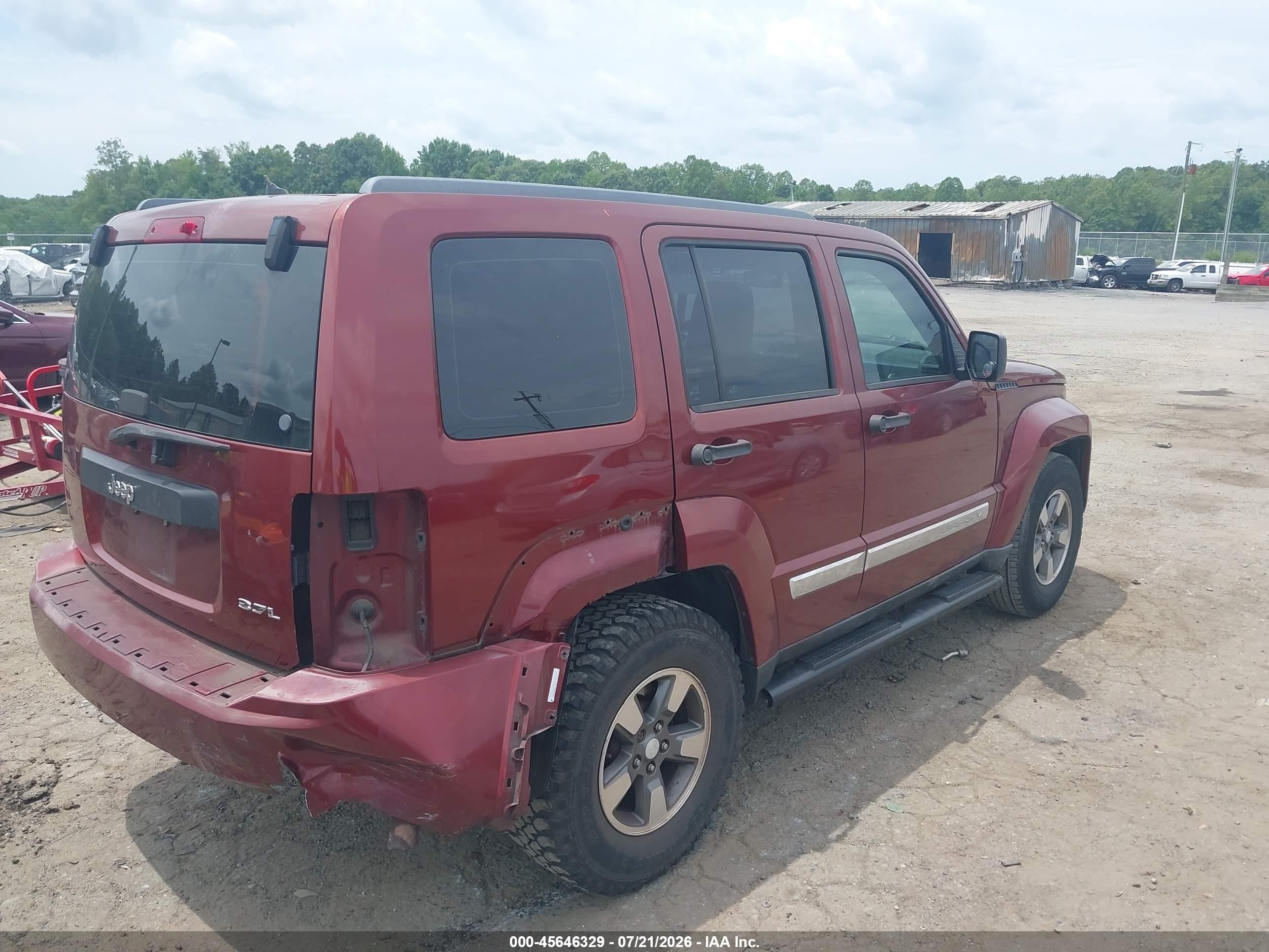 2008 Jeep Liberty Sport Burgundy vin: 1J8GP28K18W135422