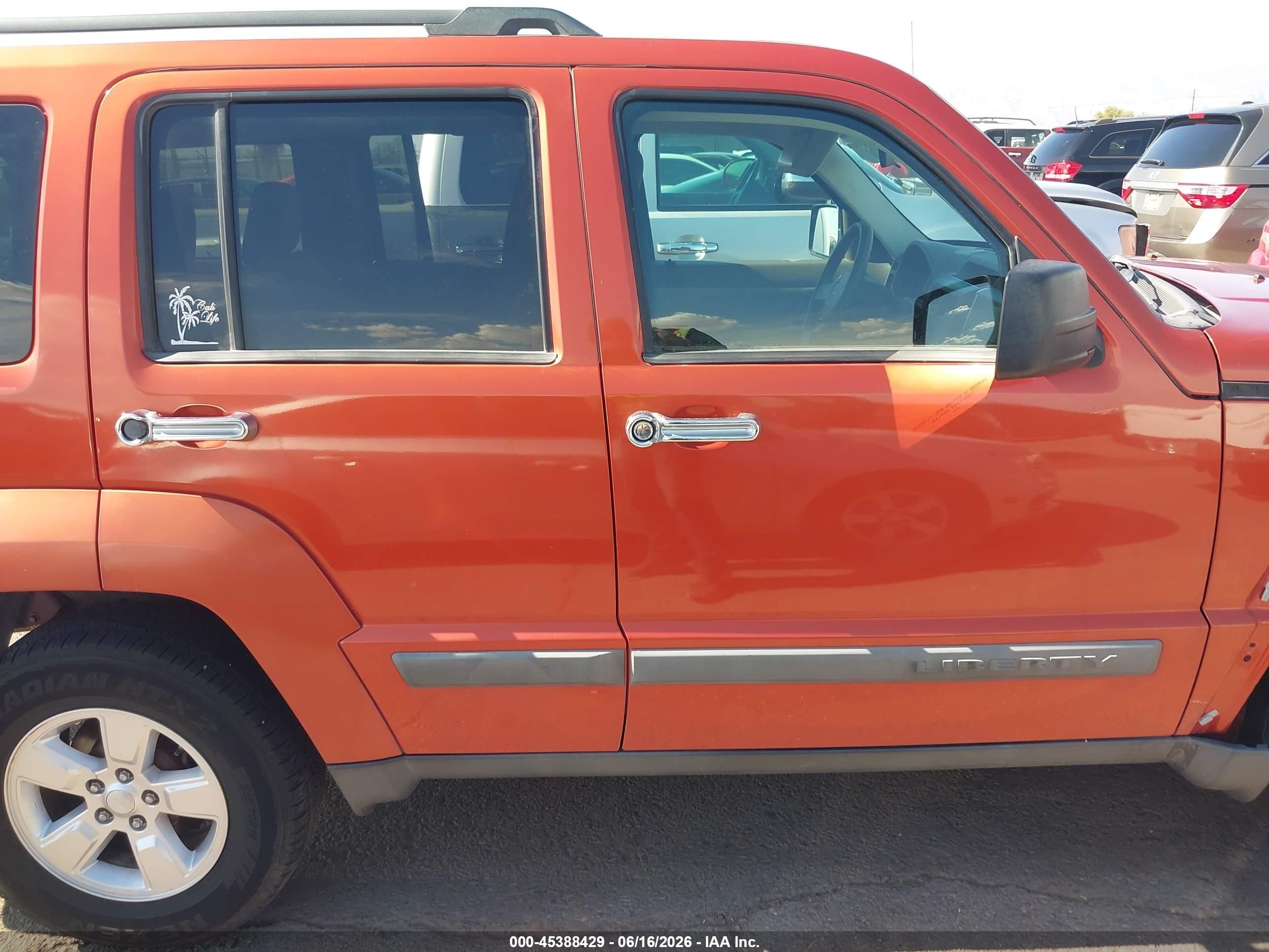 2009 Jeep Liberty Sport Orange vin: 1J8GP28K29W525205
