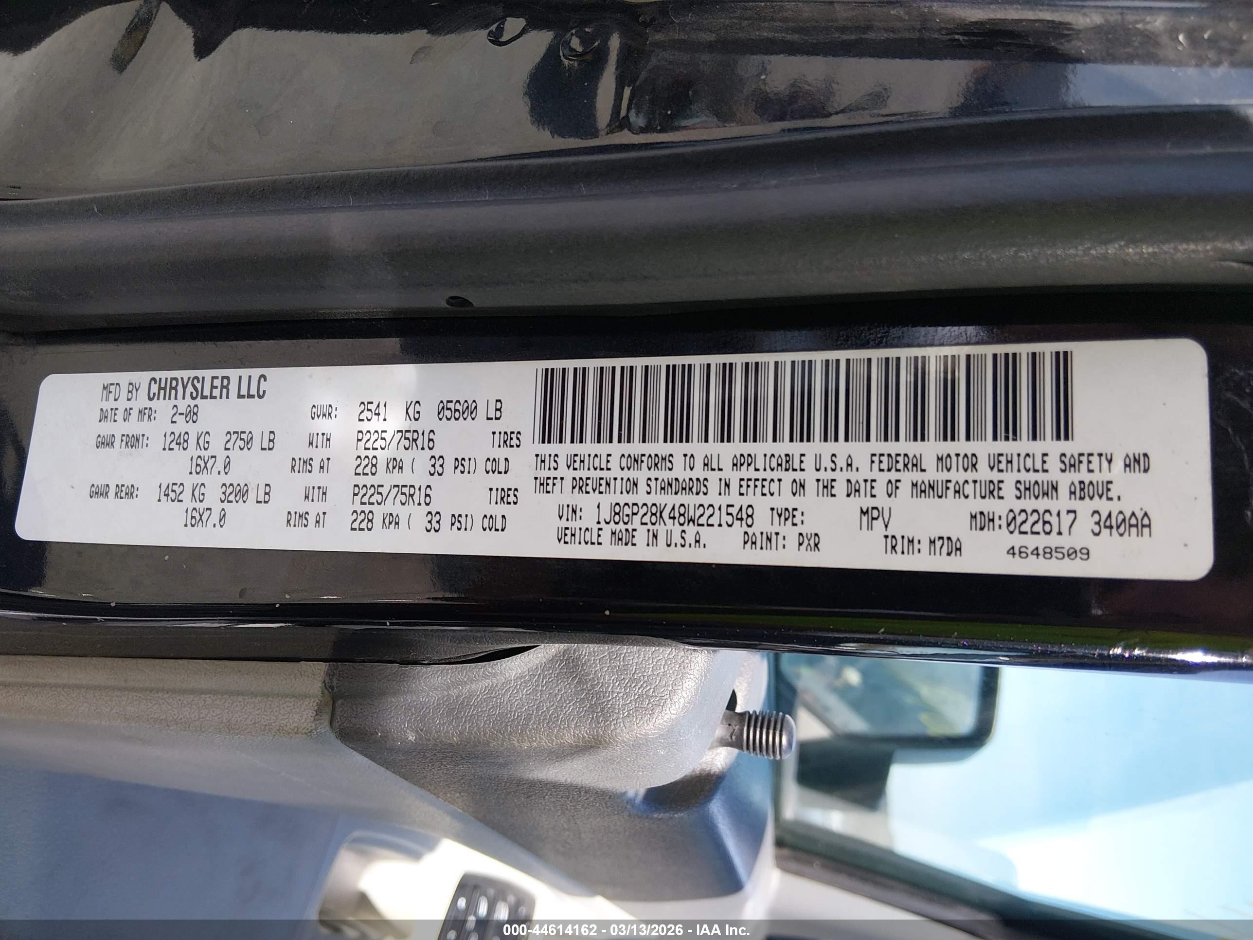 2008 Jeep Liberty Sport Black vin: 1J8GP28K48W221548