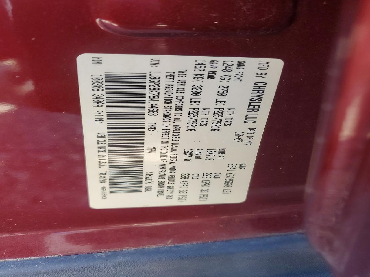 2008 Jeep Liberty Sport Red vin: 1J8GP28K78W144688