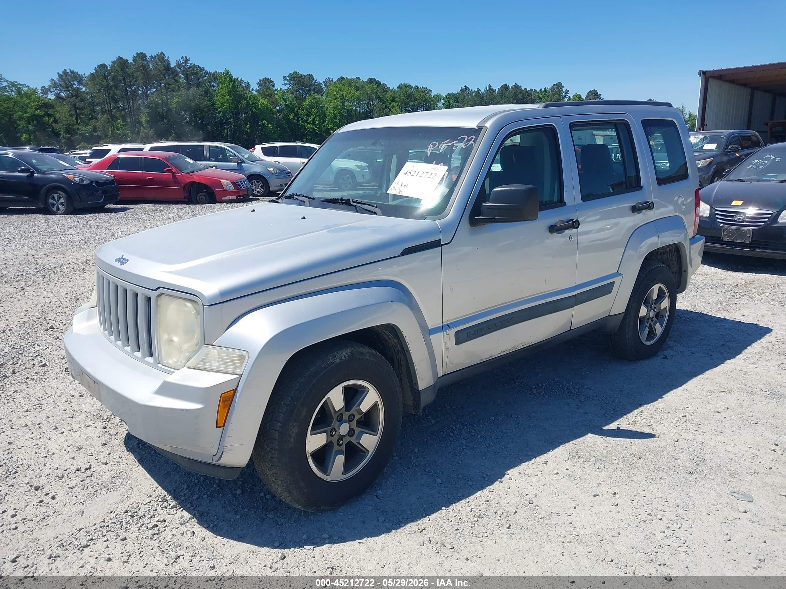 2008 Jeep Liberty Sport Silver vin: 1J8GP28K98W106847