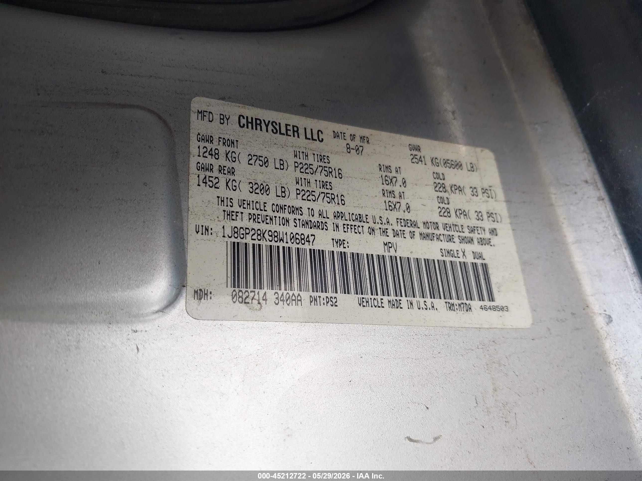 2008 Jeep Liberty Sport Silver vin: 1J8GP28K98W106847