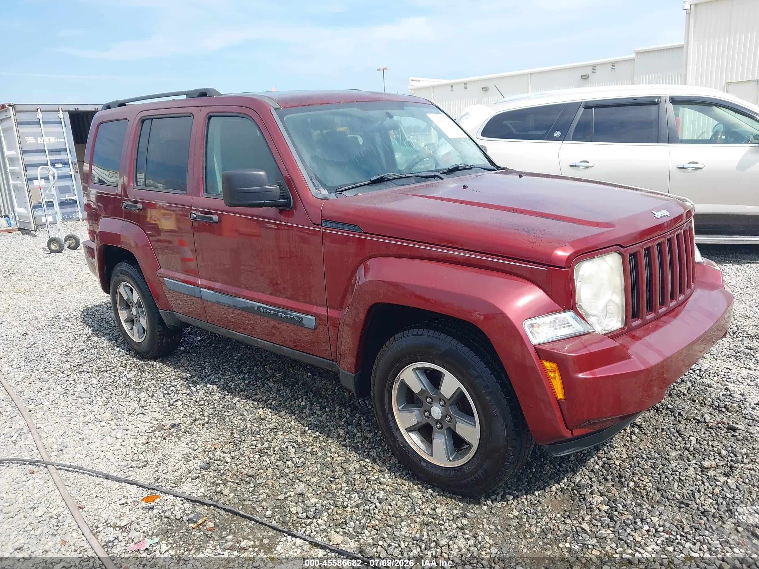 2008 Jeep Liberty Sport Maroon vin: 1J8GP28KX8W107067