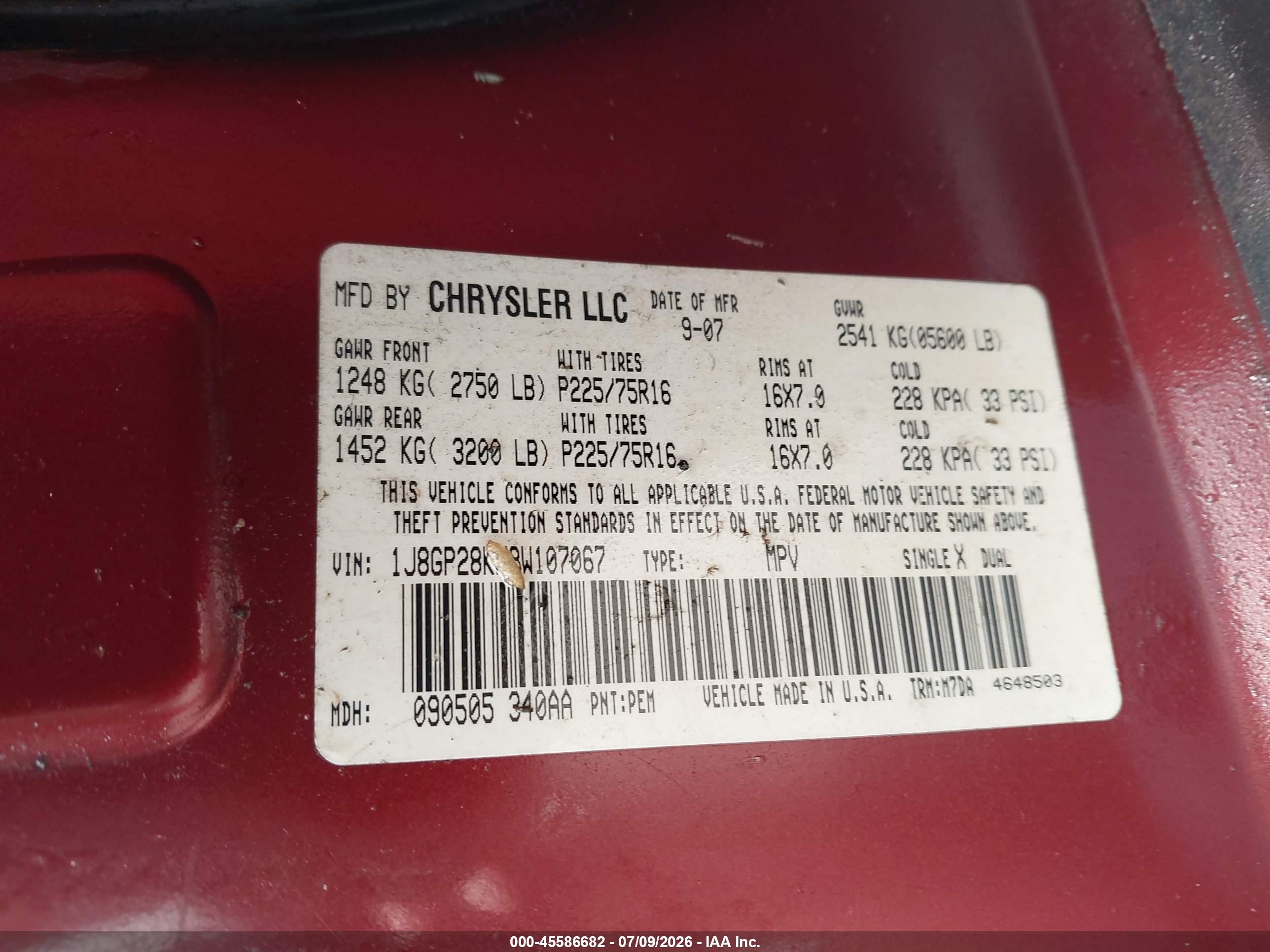 2008 Jeep Liberty Sport Maroon vin: 1J8GP28KX8W107067