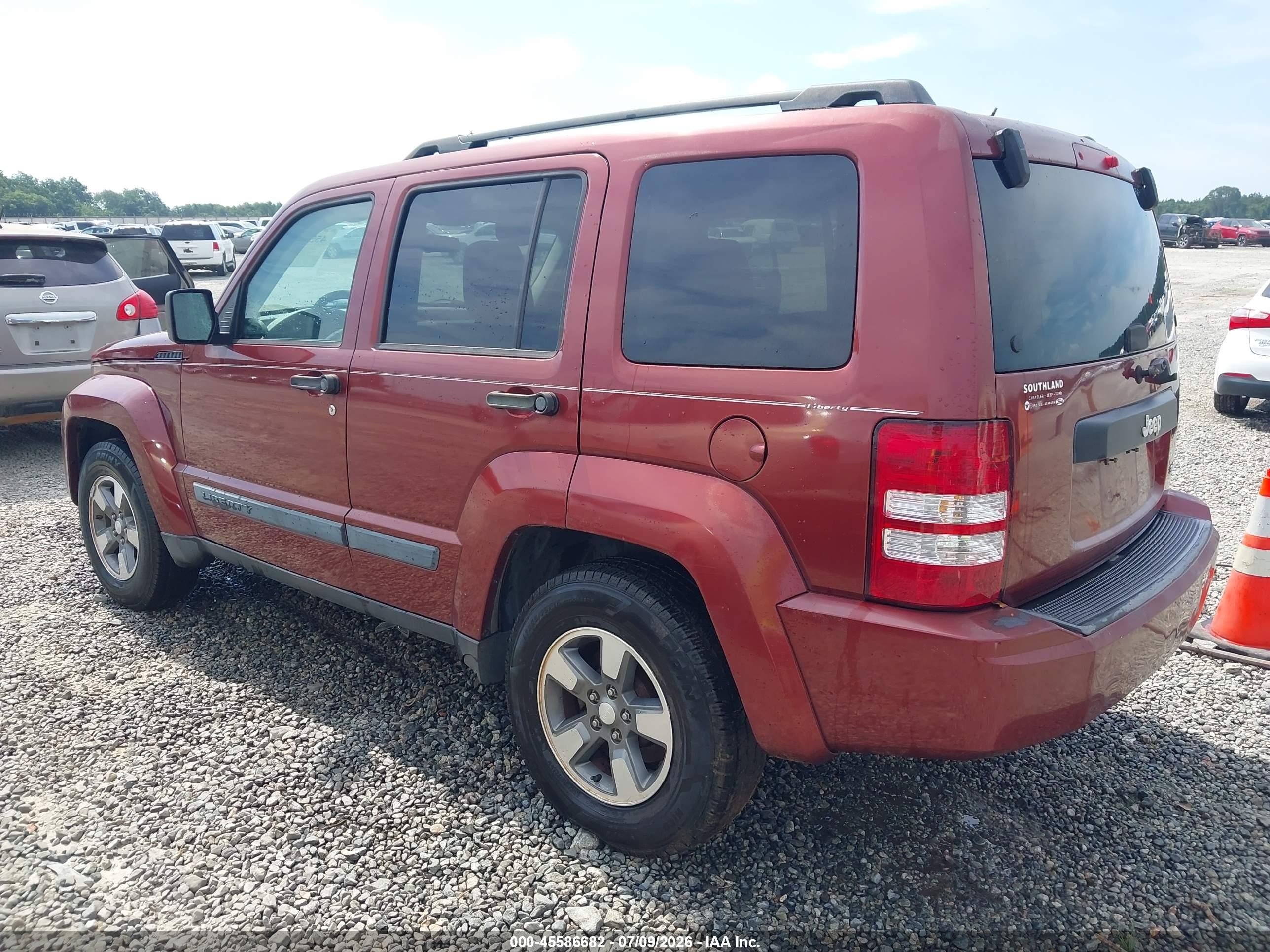 2008 Jeep Liberty Sport Maroon vin: 1J8GP28KX8W107067