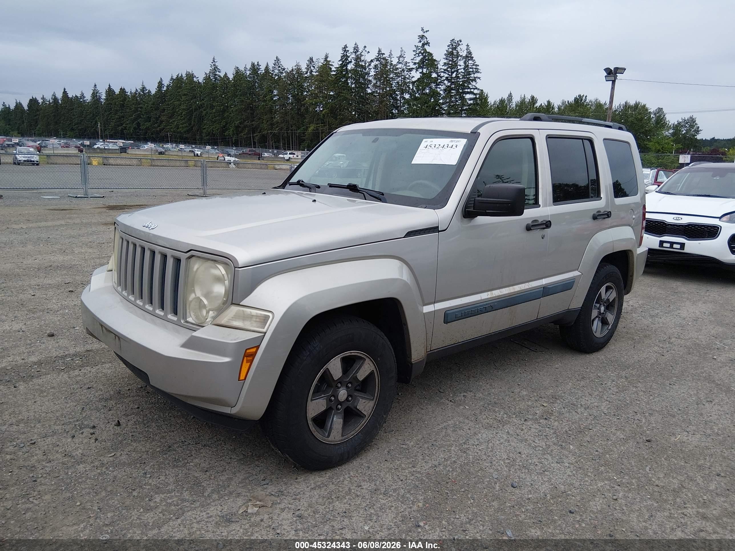 2008 Jeep Liberty Sport Beige vin: 1J8GP28KX8W134639