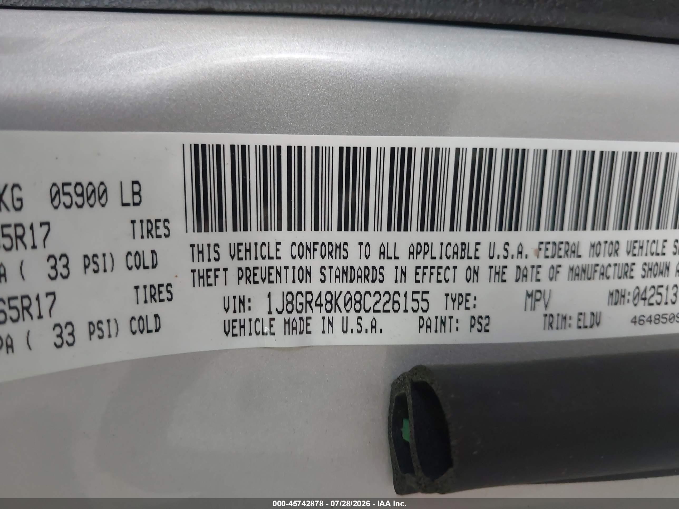 2008 Jeep Grand Cherokee Laredo Gray vin: 1J8GR48K08C226155