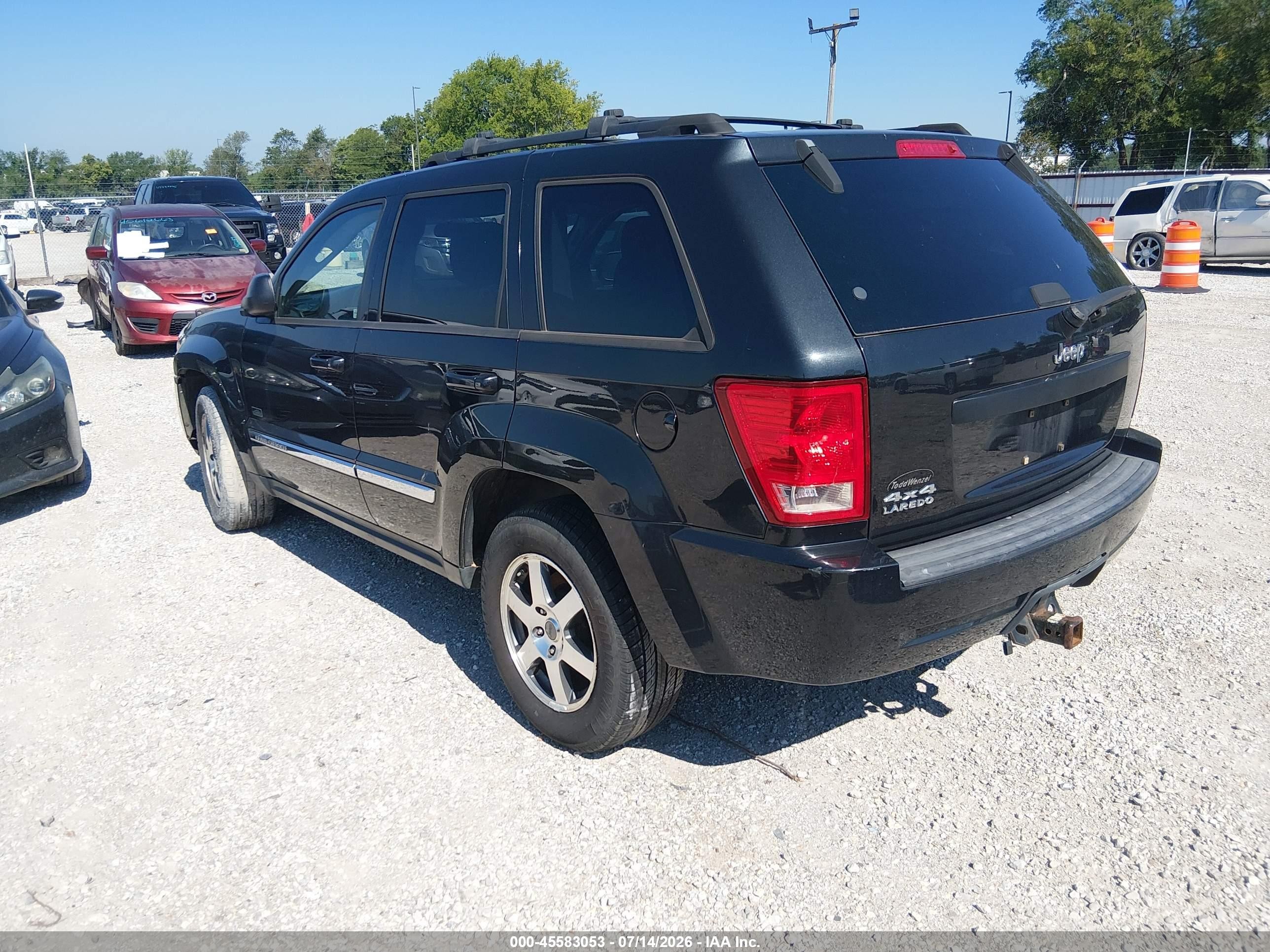 2009 Jeep Grand Cherokee Laredo Black vin: 1J8GR48K09C552233
