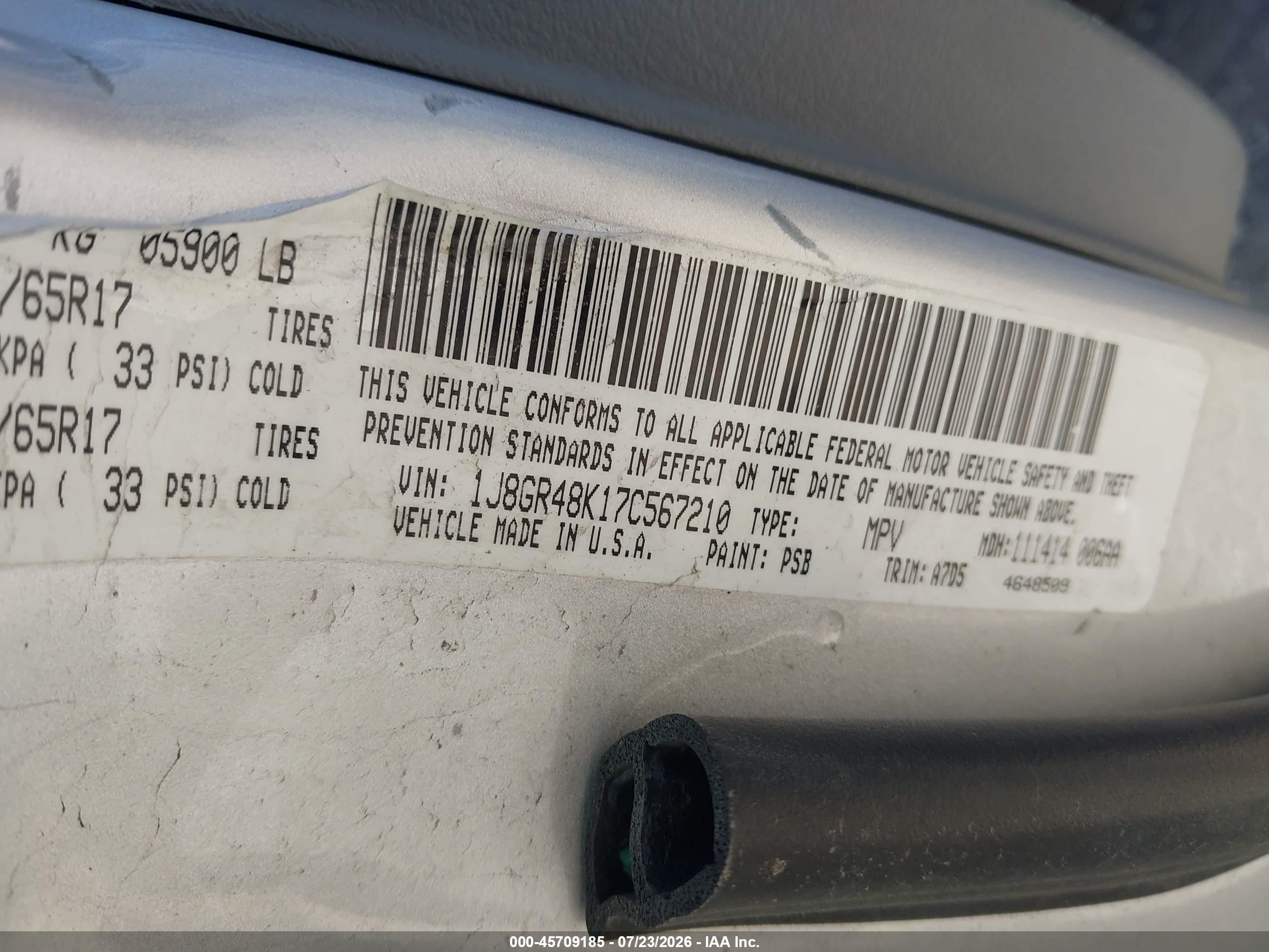 2007 Jeep Grand Cherokee Laredo Silver vin: 1J8GR48K17C567210