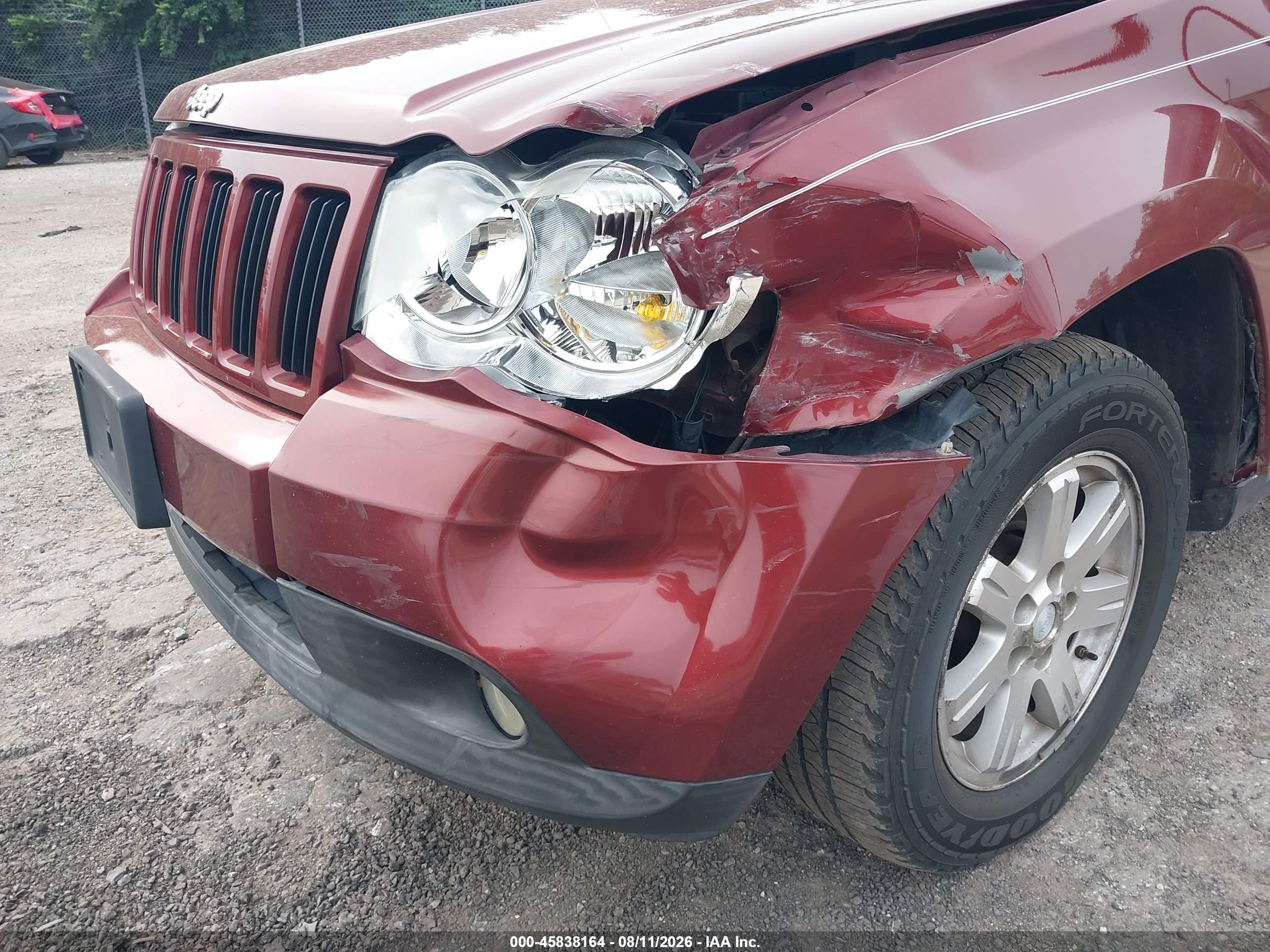 2008 Jeep Grand Cherokee Laredo Бордовый vin: 1J8GR48K18C179833