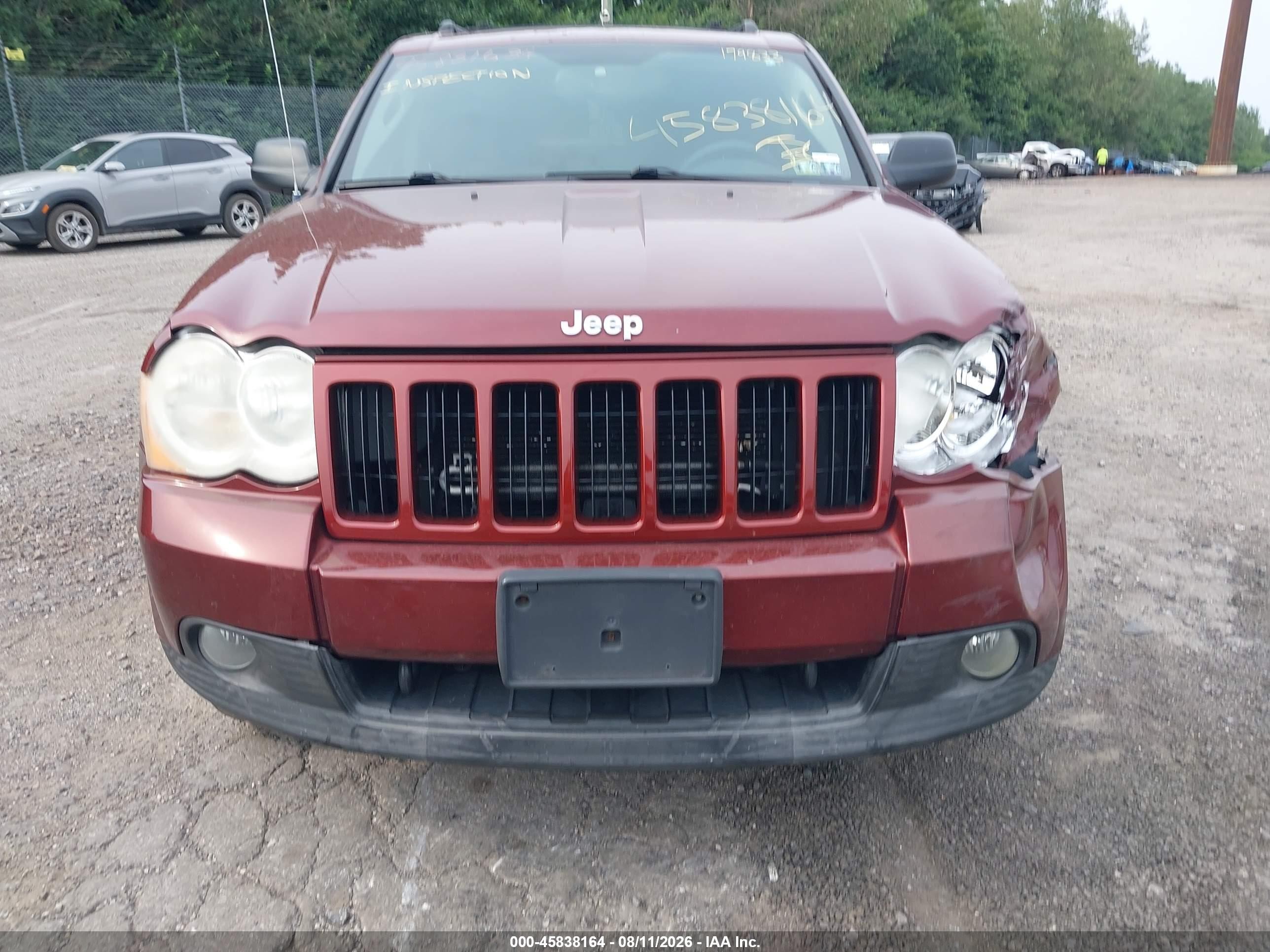 2008 Jeep Grand Cherokee Laredo Бордовый vin: 1J8GR48K18C179833