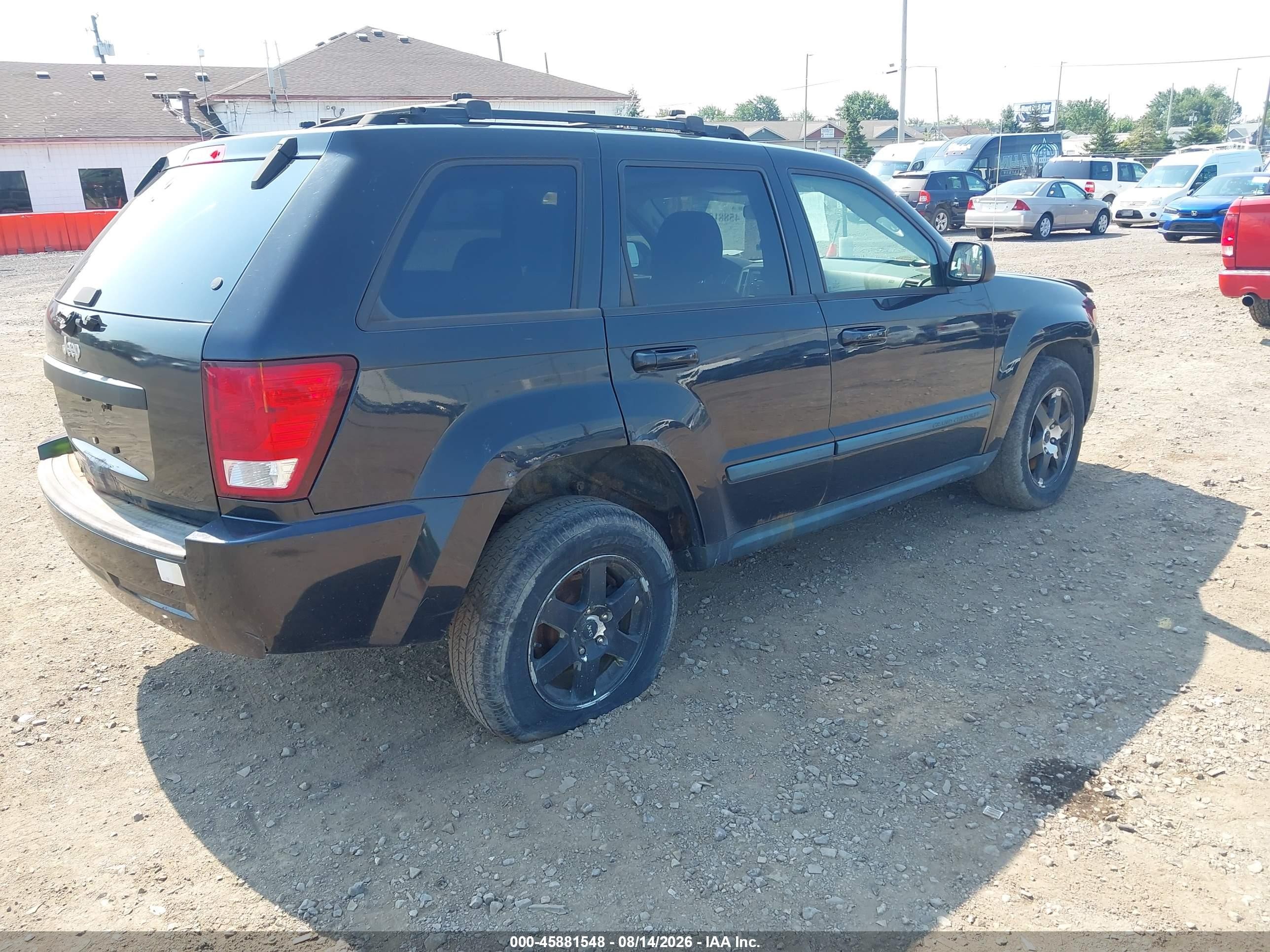 2008 Jeep Grand Cherokee Laredo Black vin: 1J8GR48K18C206237