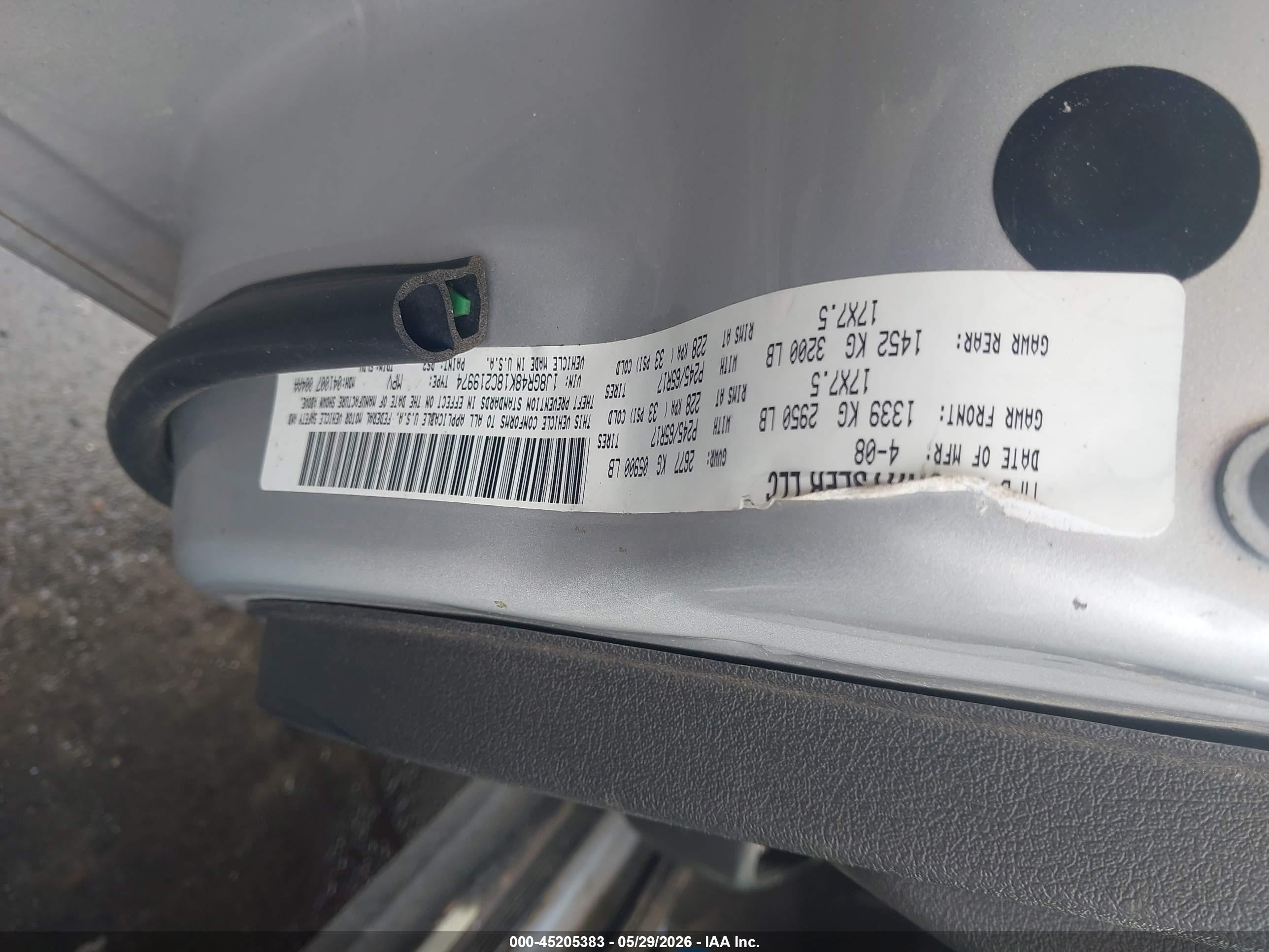 2008 Jeep Grand Cherokee Laredo Gray vin: 1J8GR48K18C219974