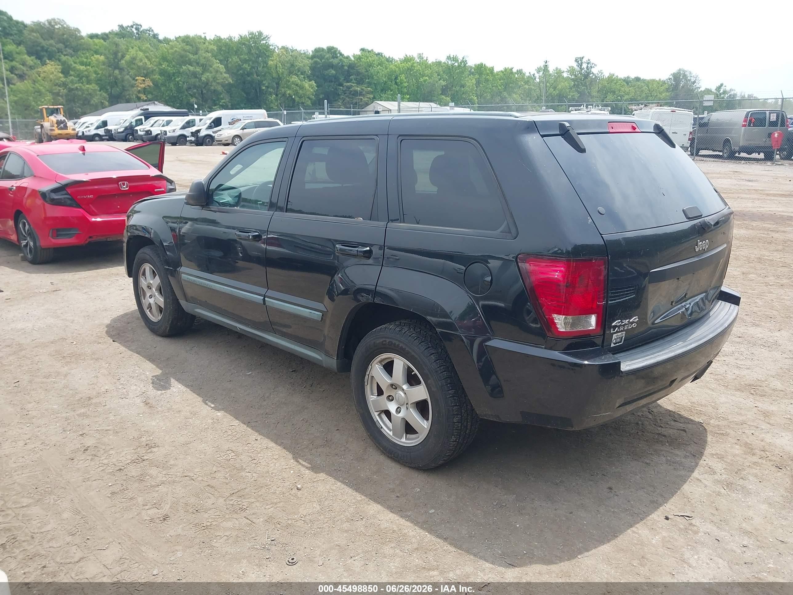 2008 Jeep Grand Cherokee Laredo Black vin: 1J8GR48K48C116113