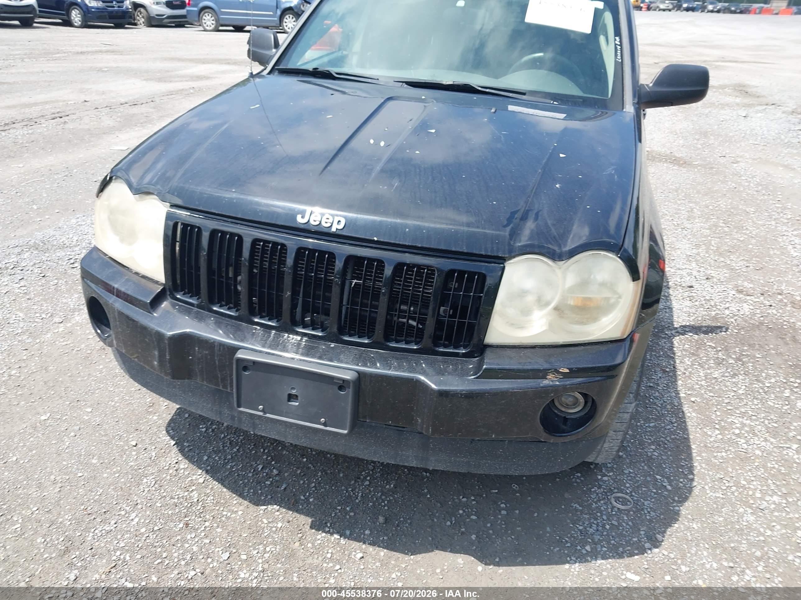 2007 Jeep Grand Cherokee Laredo Black vin: 1J8GR48K67C540679