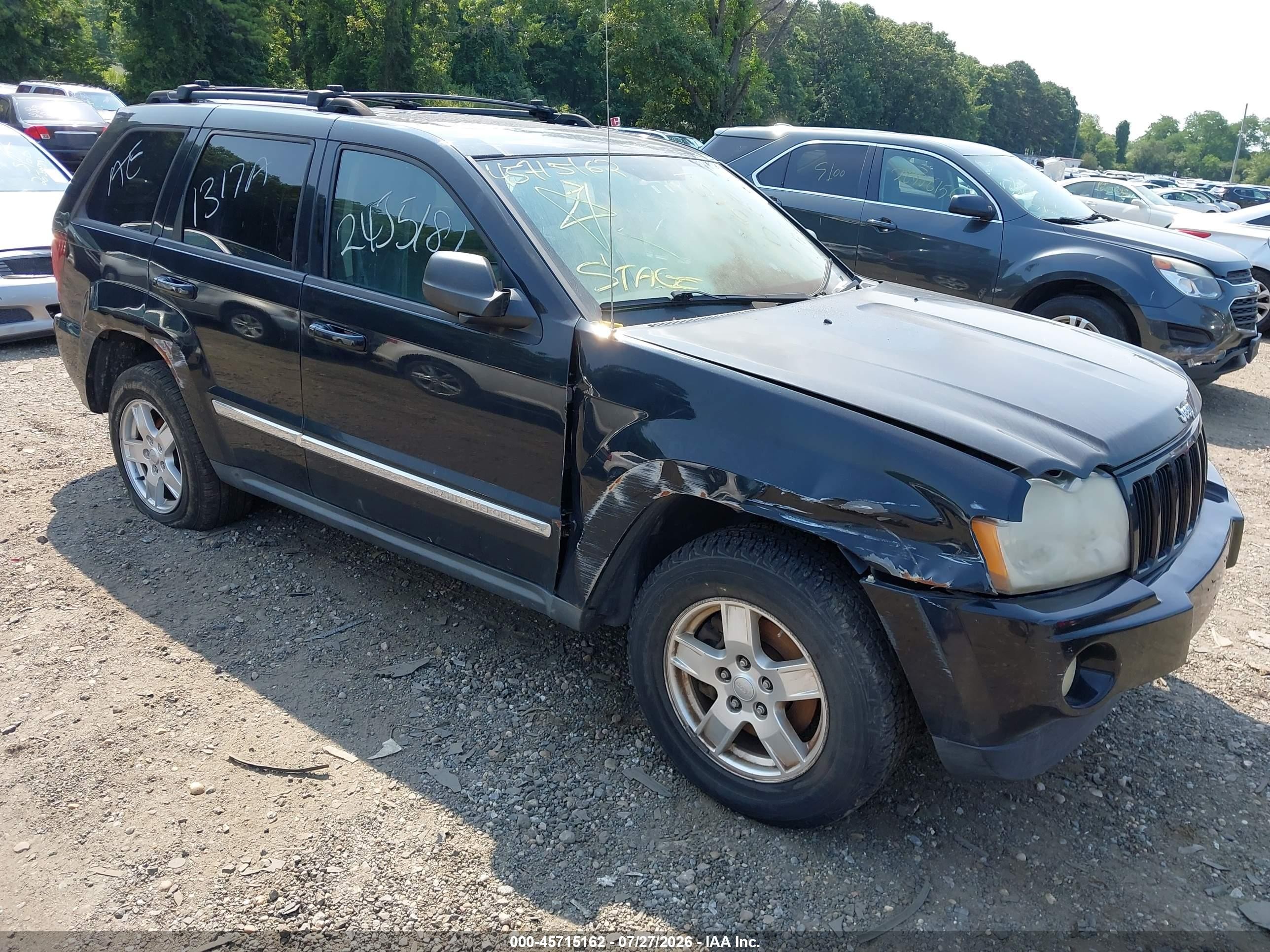 2007 Jeep Grand Cherokee Laredo Black vin: 1J8GR48K77C517976