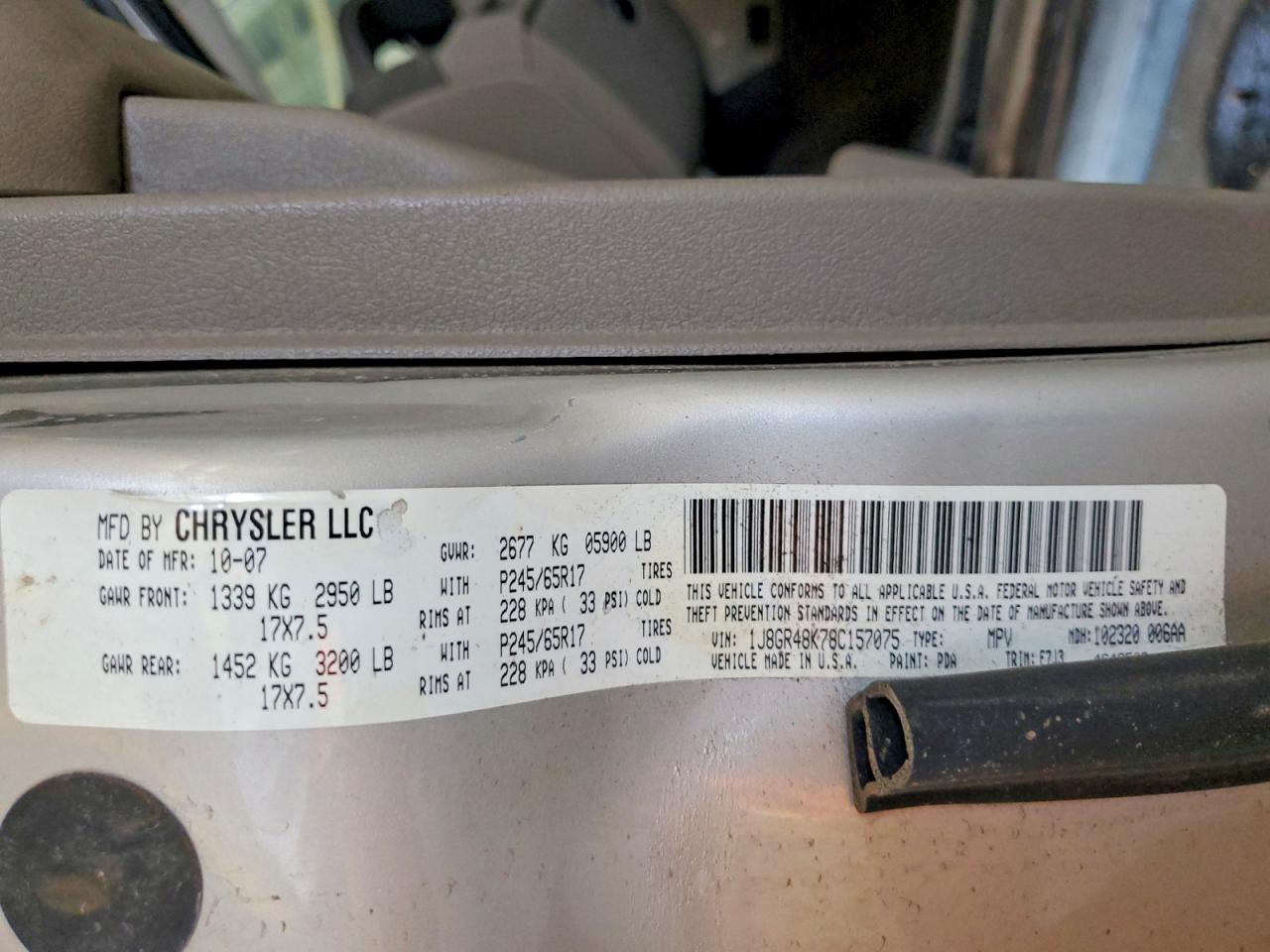 2008 Jeep Grand Cherokee Laredo Silver vin: 1J8GR48K78C157075