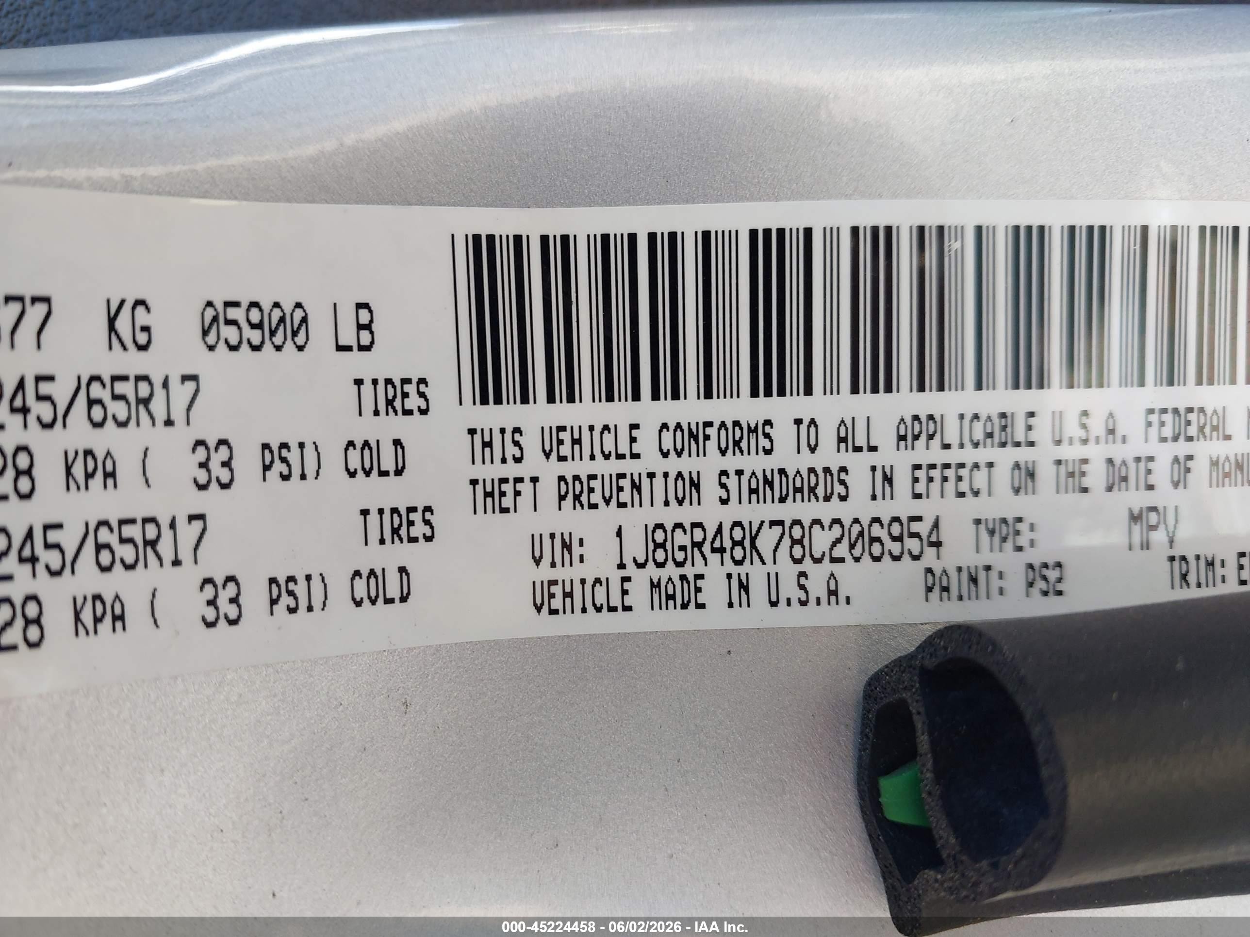 2008 Jeep Grand Cherokee Laredo Серый vin: 1J8GR48K78C206954