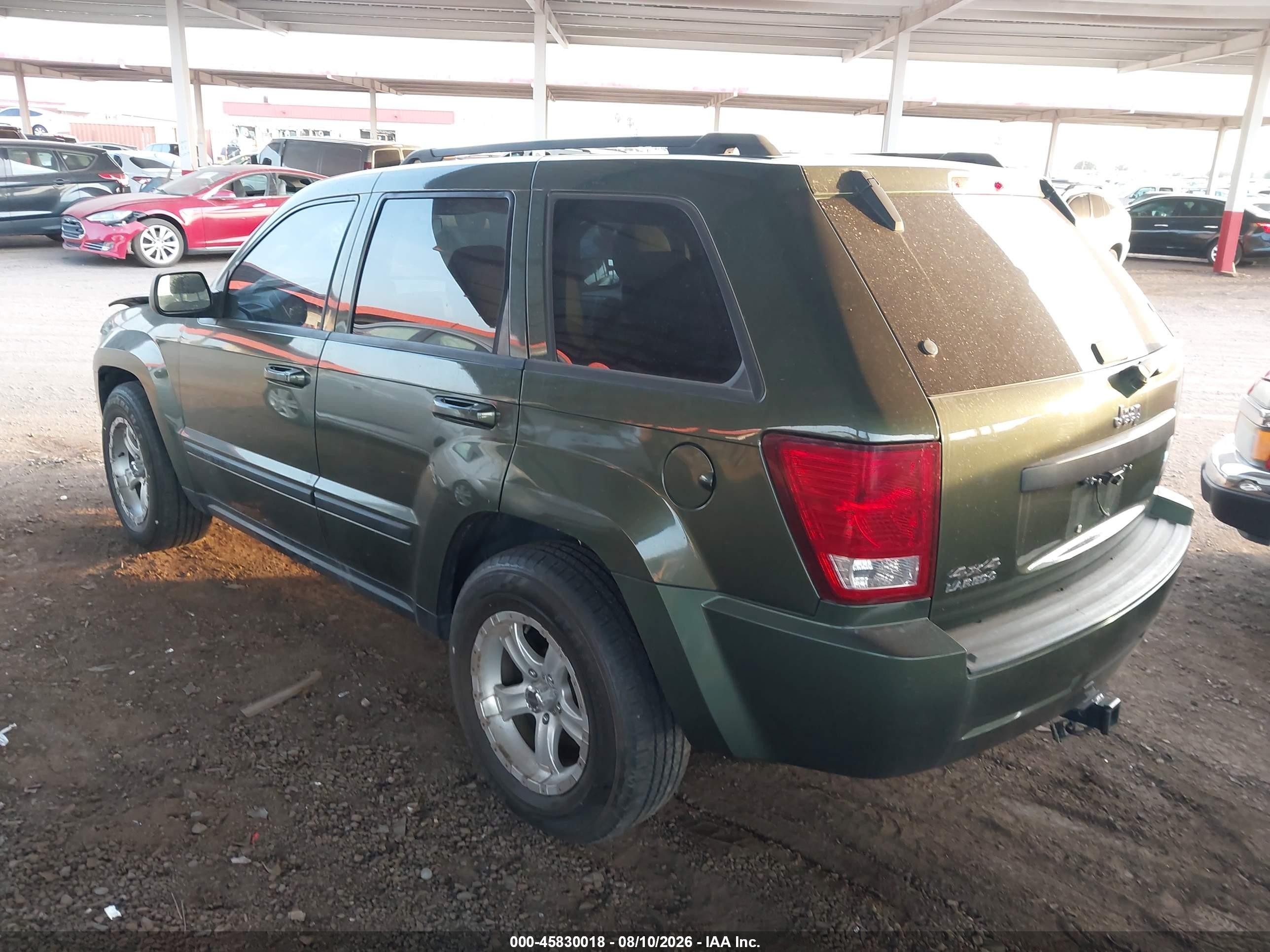2007 Jeep Grand Cherokee Laredo Green vin: 1J8GR48K97C629534