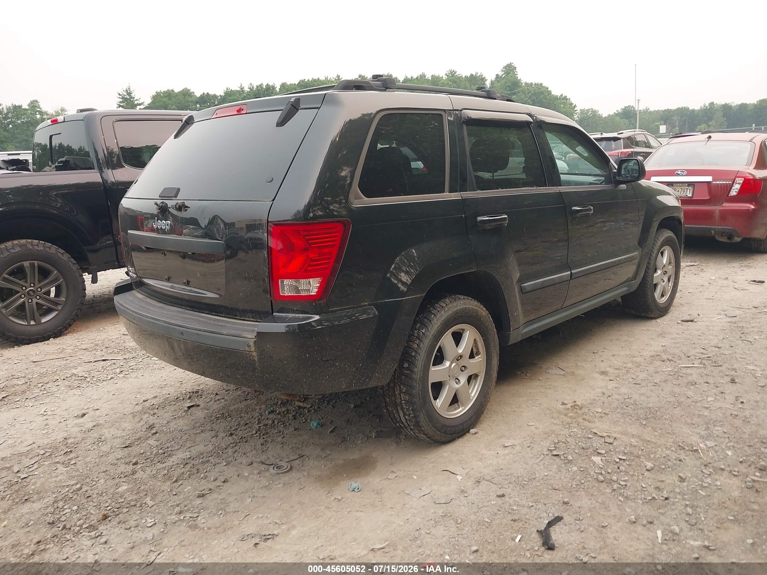 2008 Jeep Grand Cherokee Laredo Black vin: 1J8GR48K98C233296