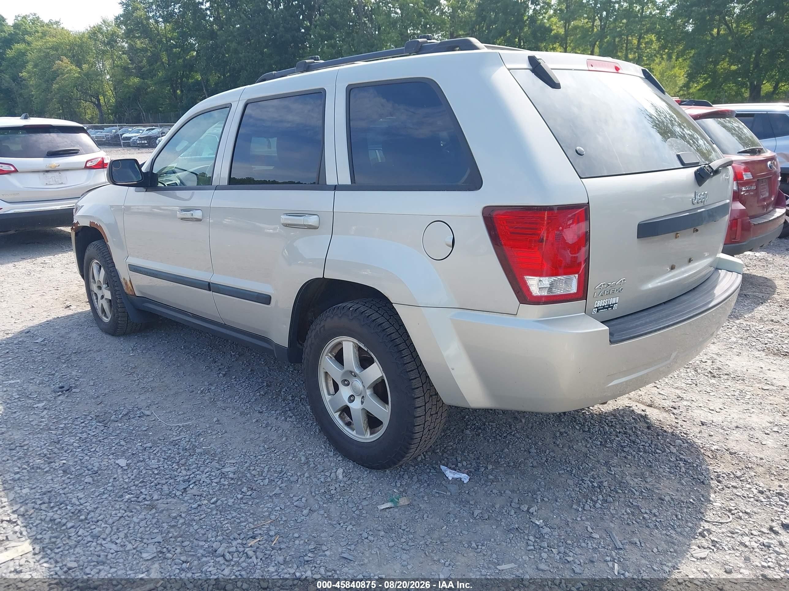 2008 Jeep Grand Cherokee Laredo Gold vin: 1J8GR48KX8C102443